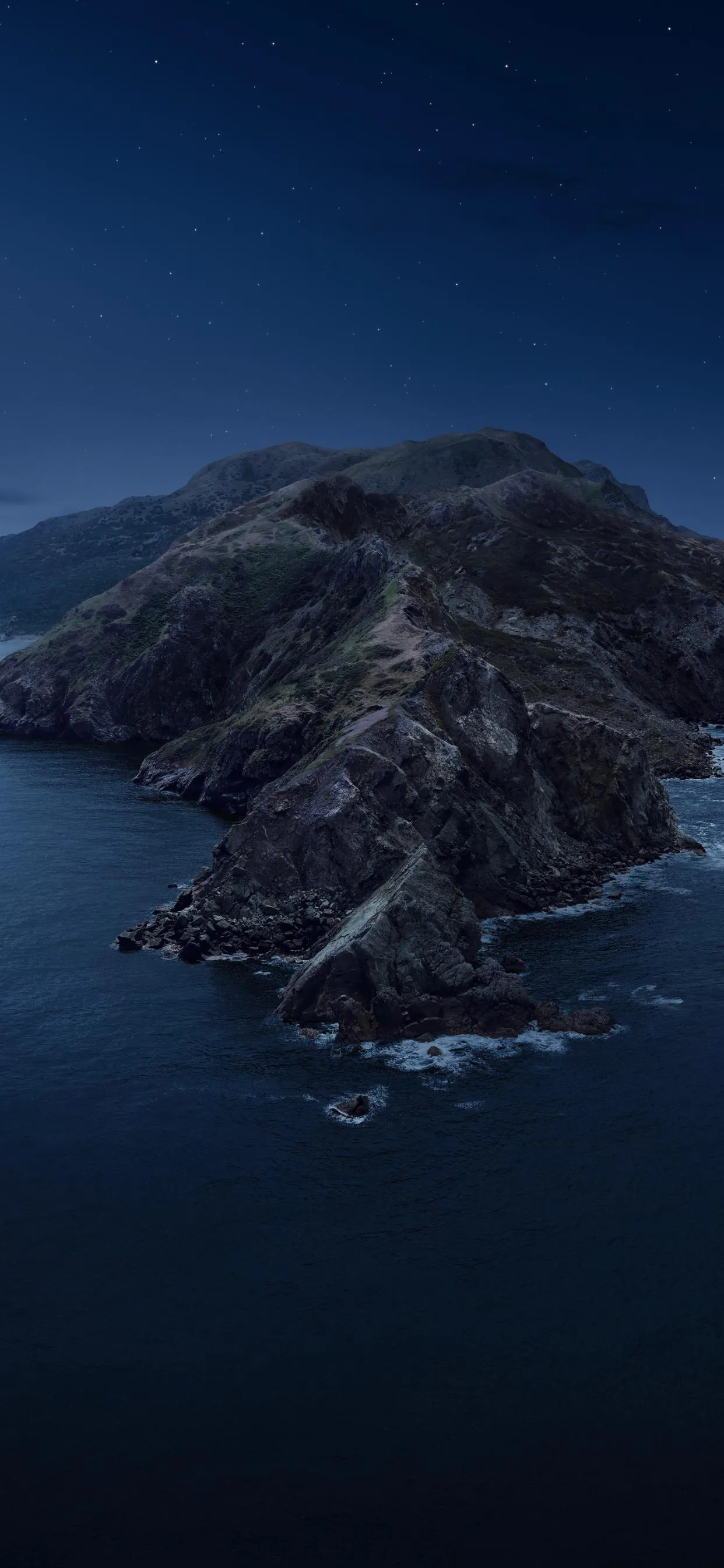 Island Coast at Dusk with Dramatic Clouds and Calm Sea