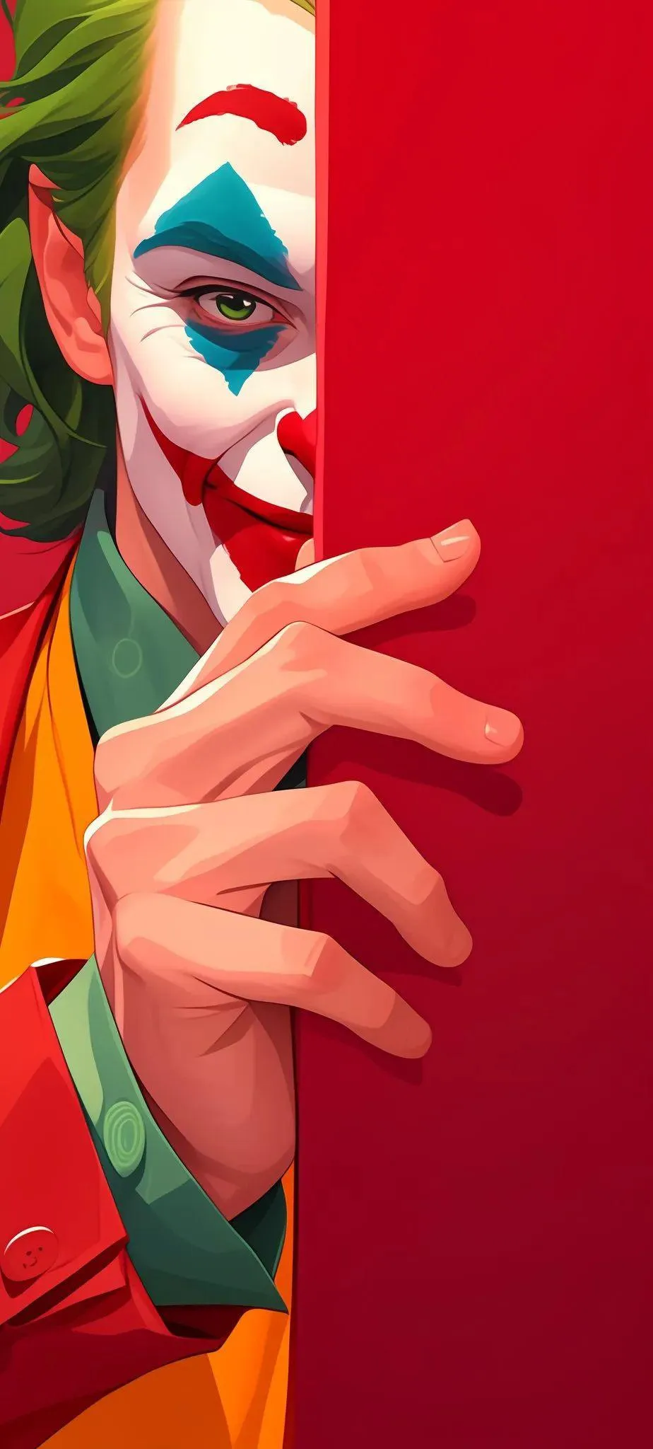 Joker Character Art with Colorful Makeup Design Wallpaper