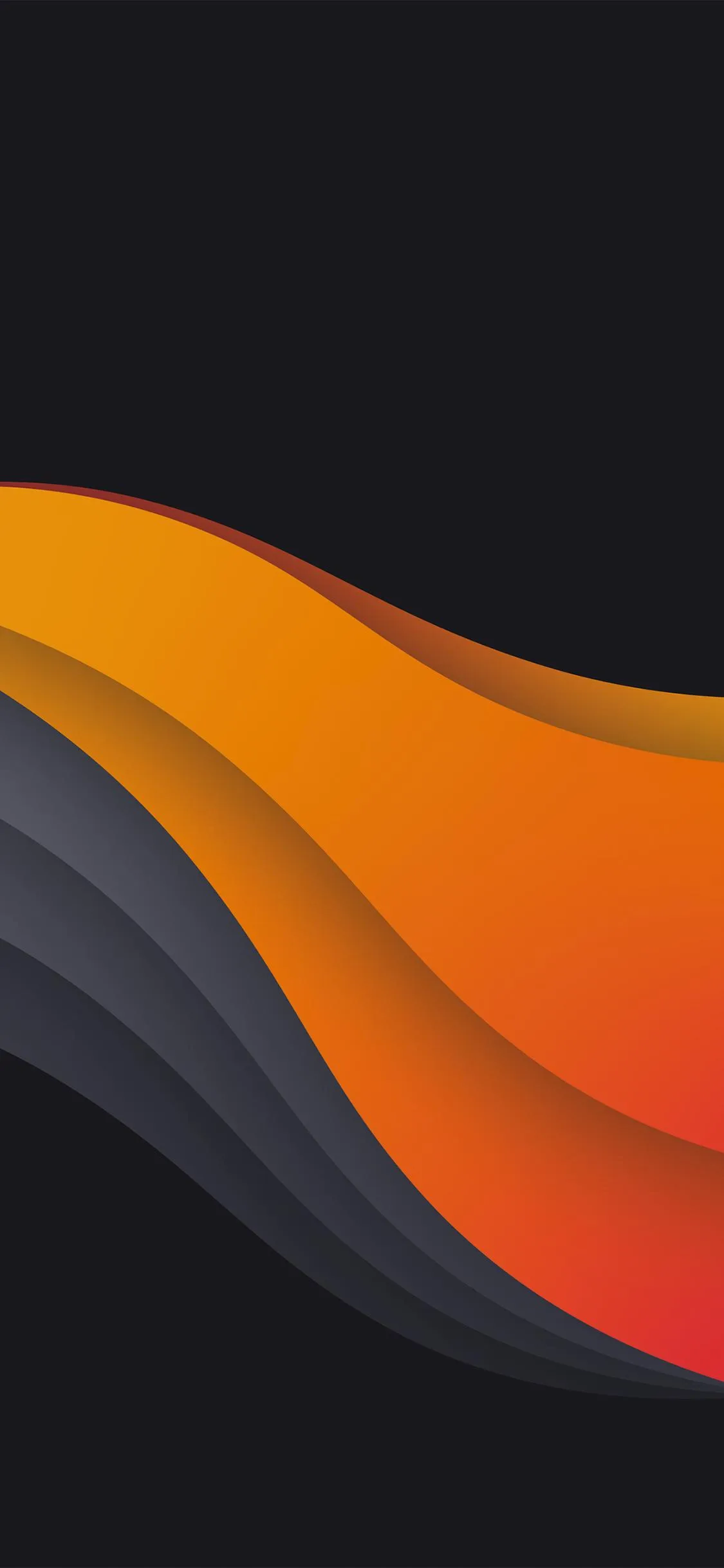 Layered Orange and Black Waves for Modern Look Wallpaper