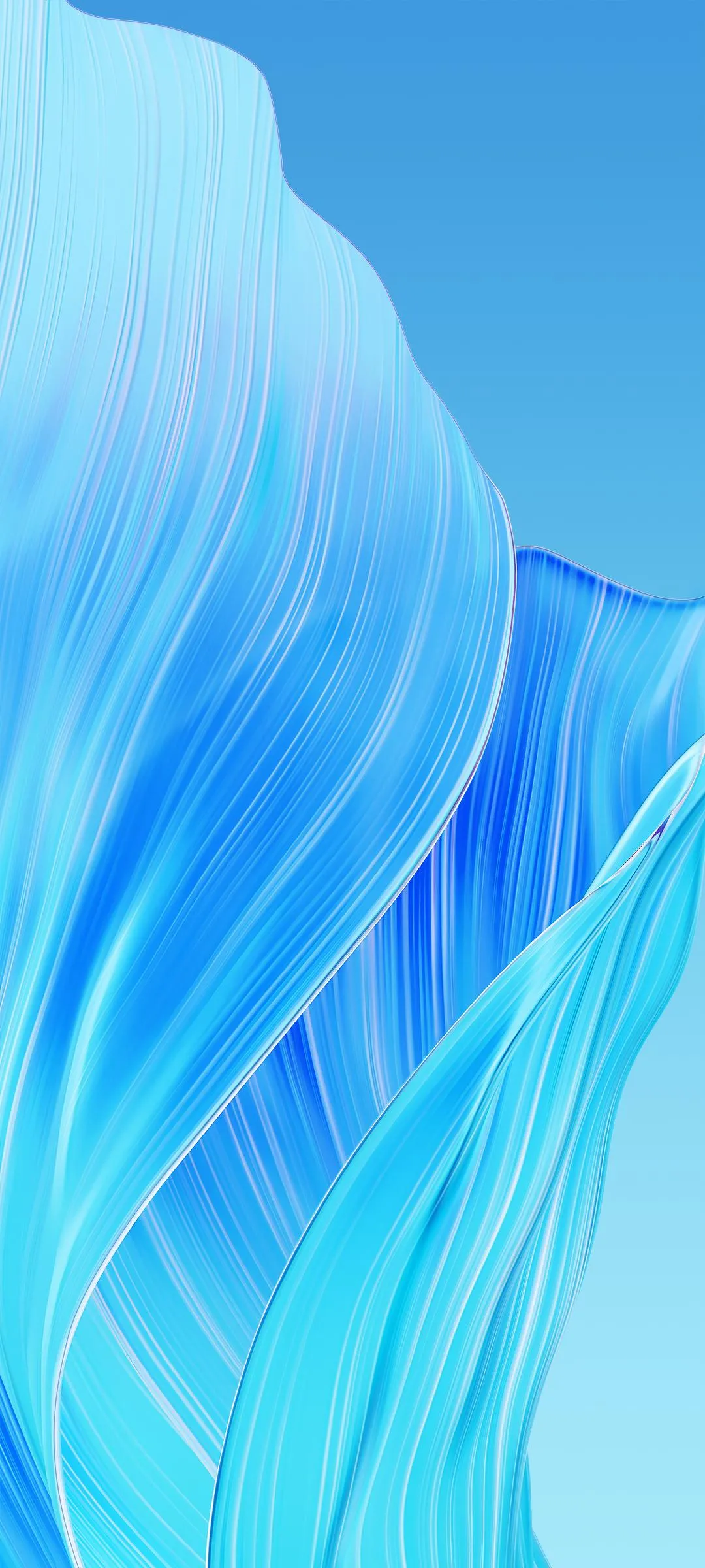 Light Blue Abstract Flowing Fabric Pattern On Blue Background