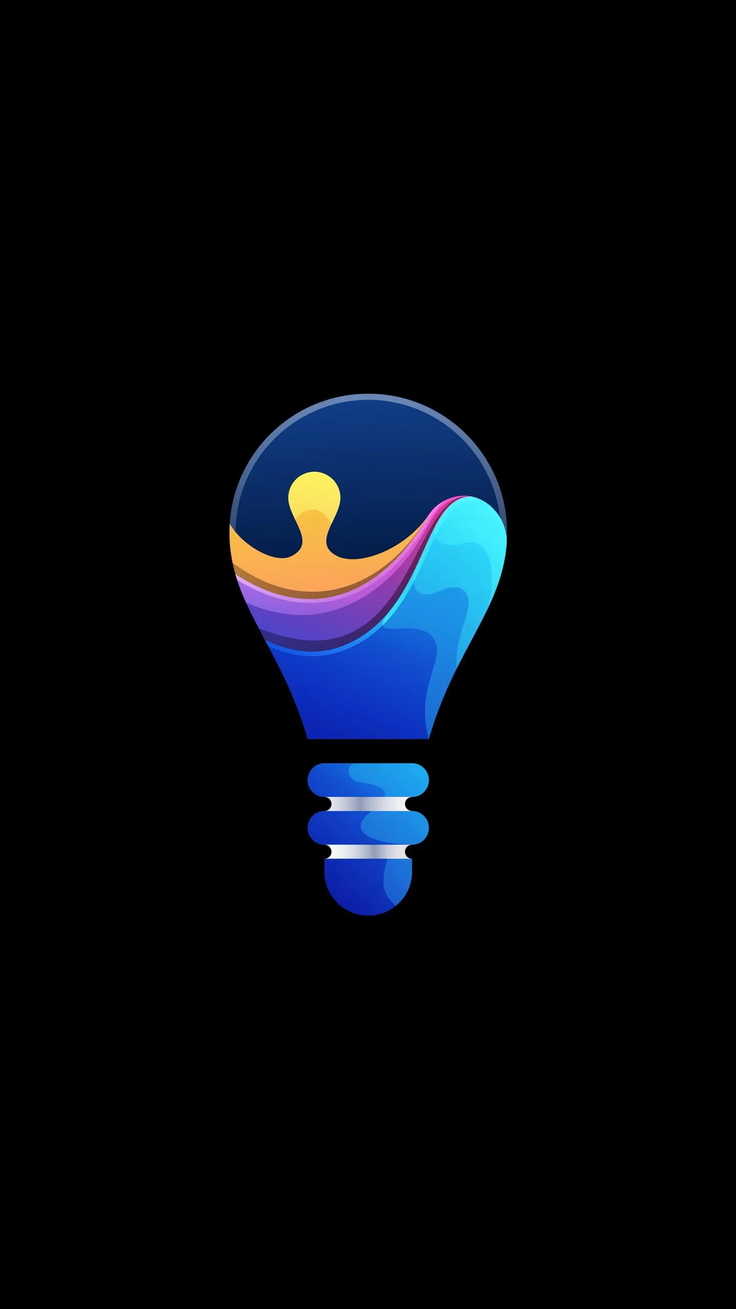 Light Bulb Artwork Filled with Galaxy Colors Wallpaper