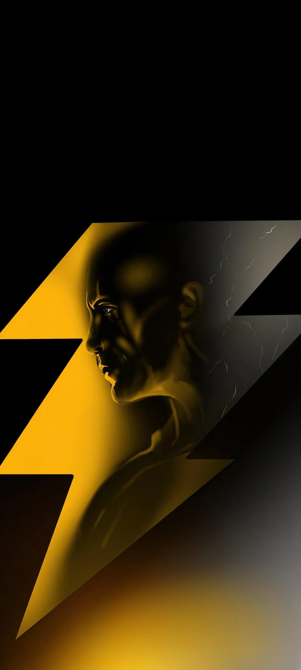 Lightning Energy Portrait with Yellow Background Wallpaper