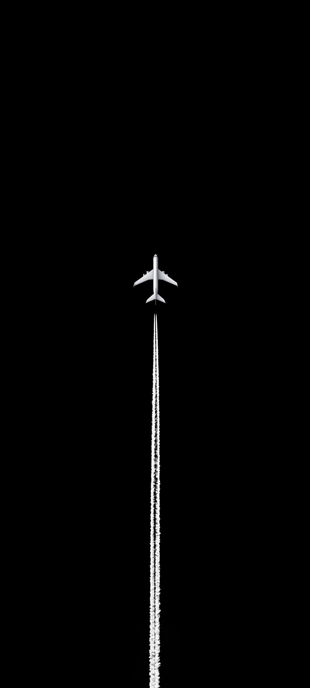 Lone Plane Rising into a Silent Dark Sky above the Horizon