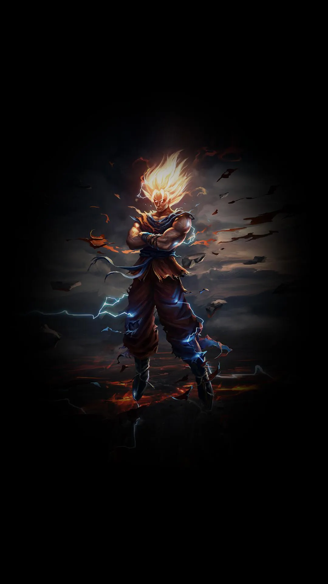 Lone Warrior Standing Strong in a Dramatic Dark Spotlight