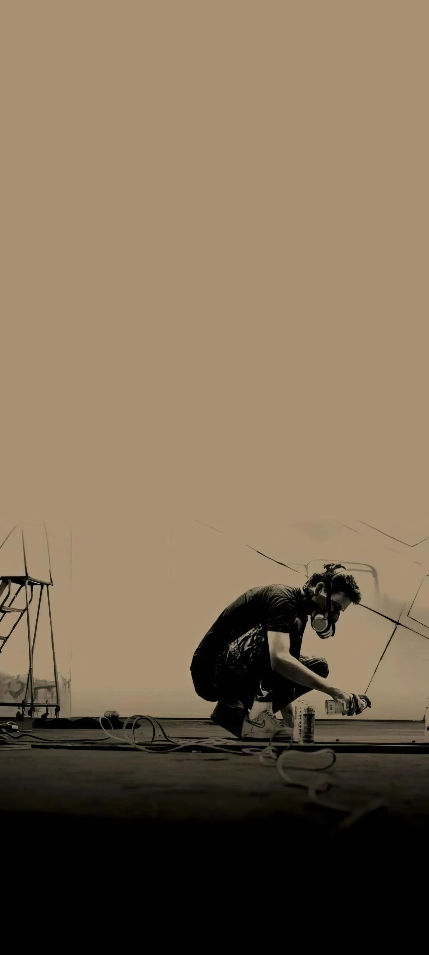 Lone Warrior Walking Toward the Horizon of Silence