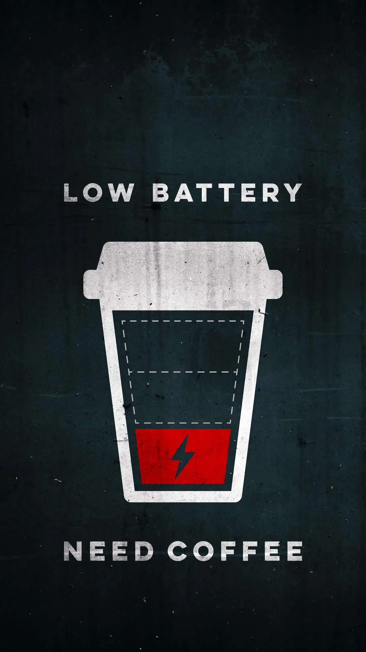 Low Battery Artwork Showing Coffee Cup As Power Symbol