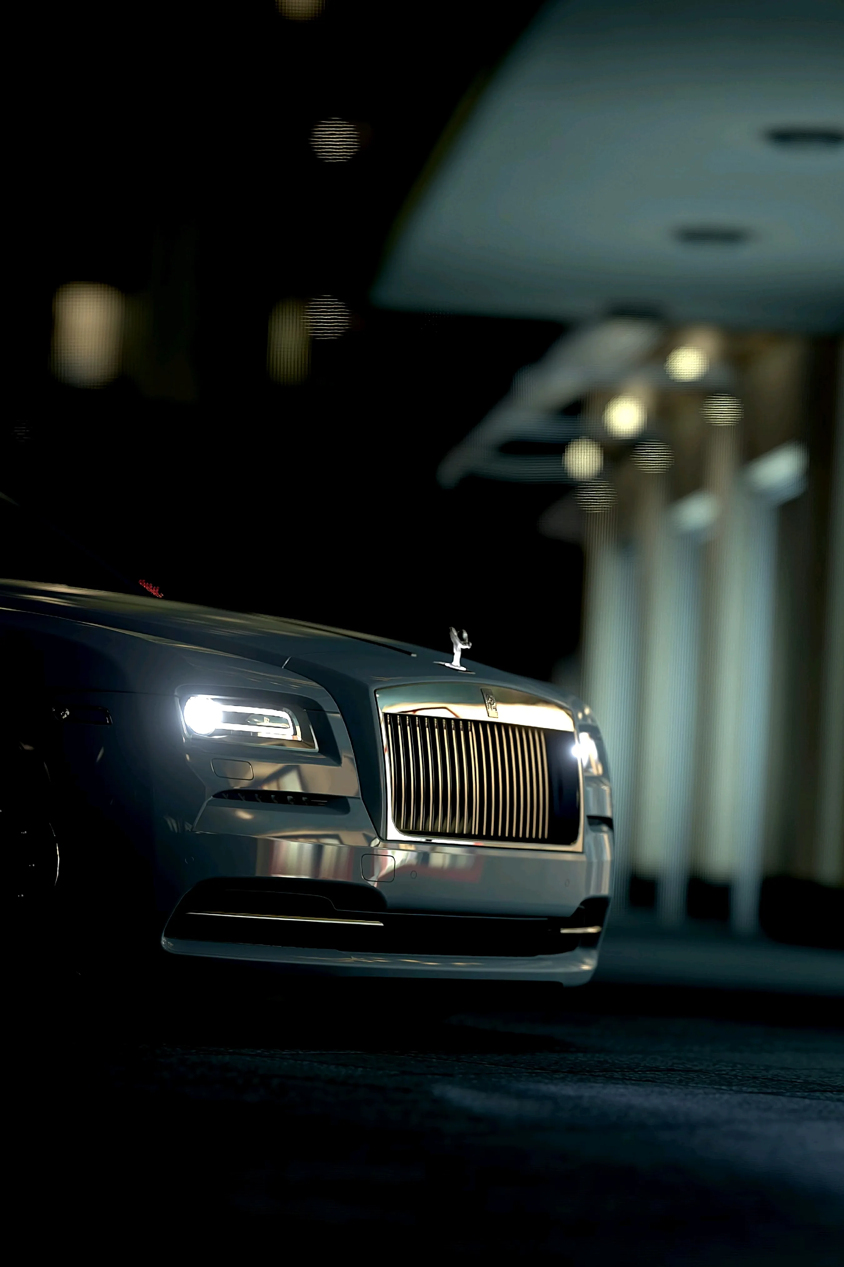 Luxurious Car Headlights Lighting Up The Night Scene for Oppo