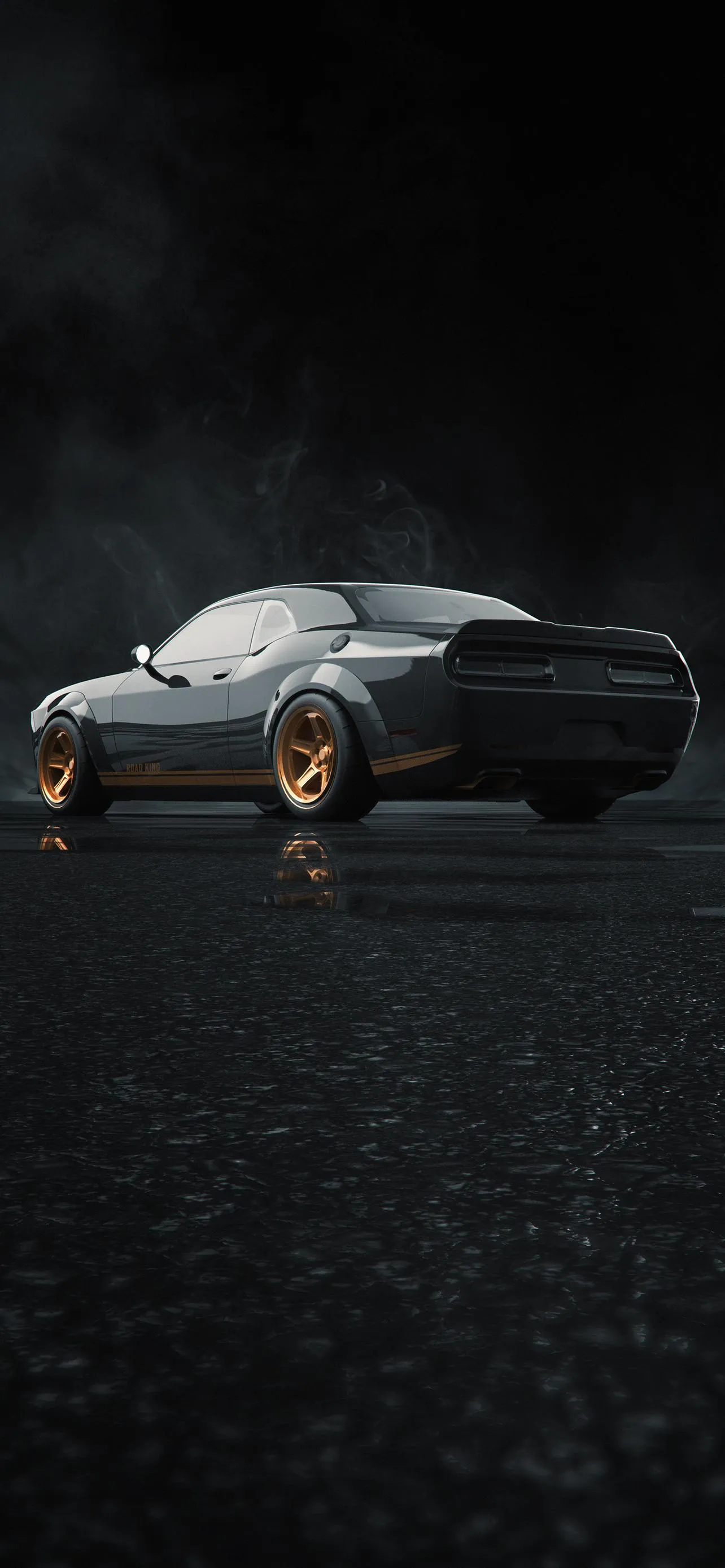 Luxurious Car Parked at Night with Dramatic Lighting