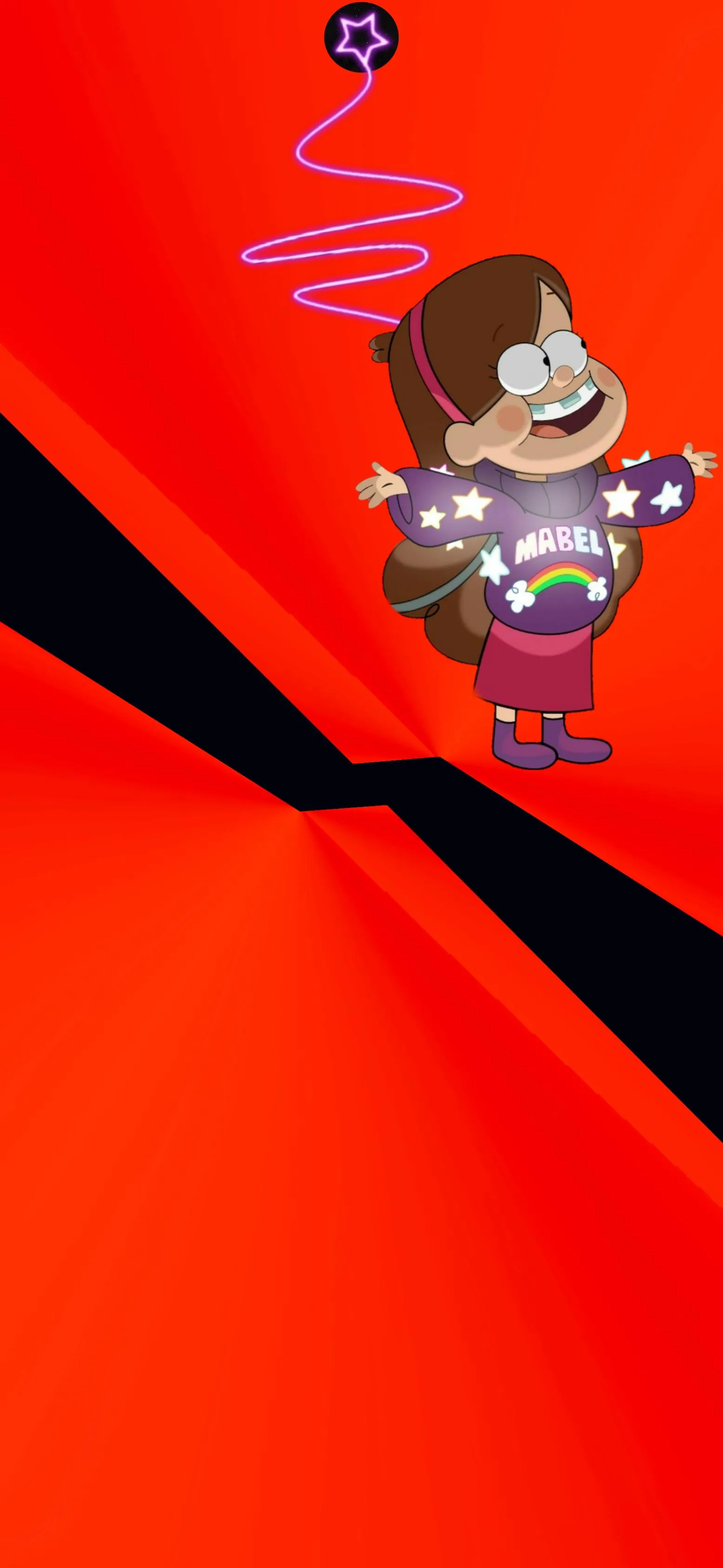 Mabel Pines in a Magical World of Glowing Red Light