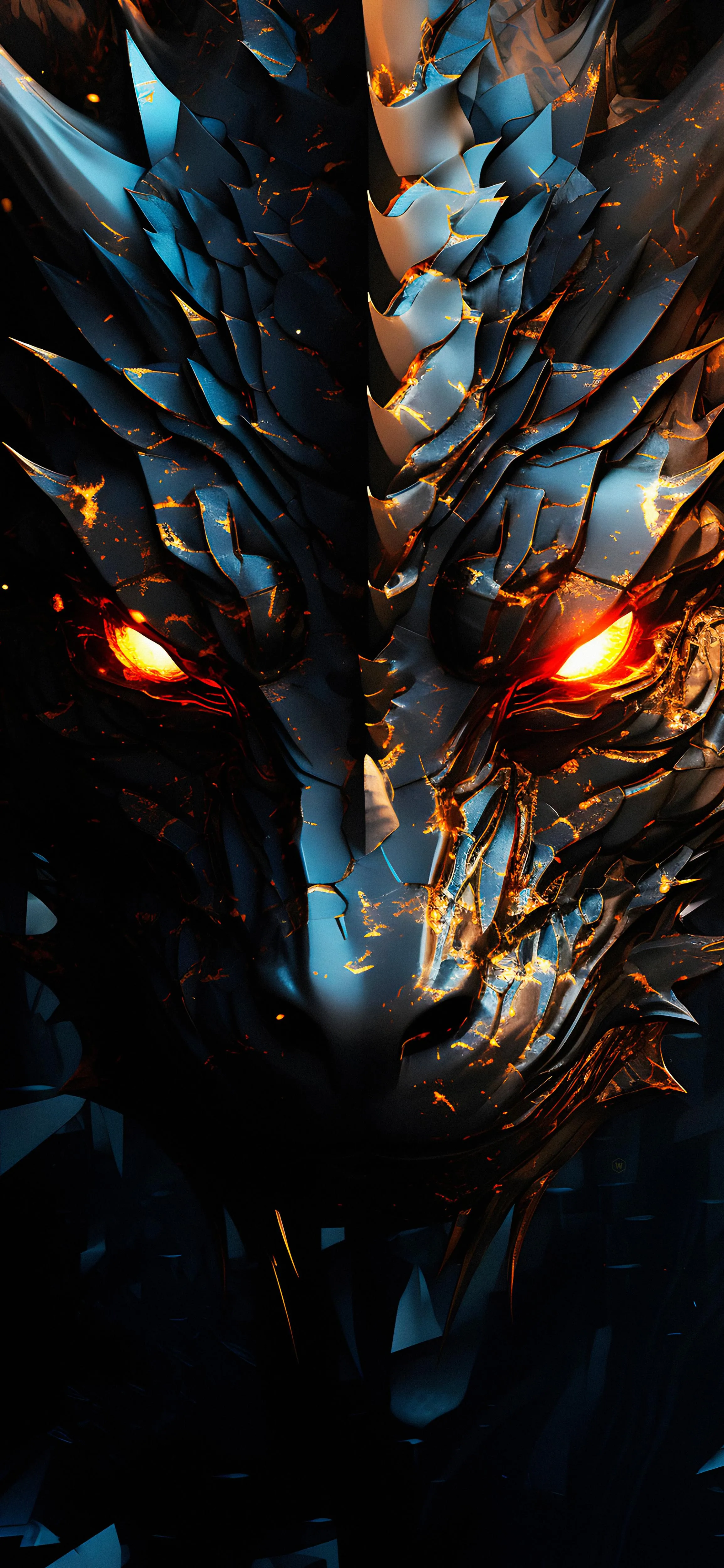 Majestic Dragon Eye Close Up with Fiery Background