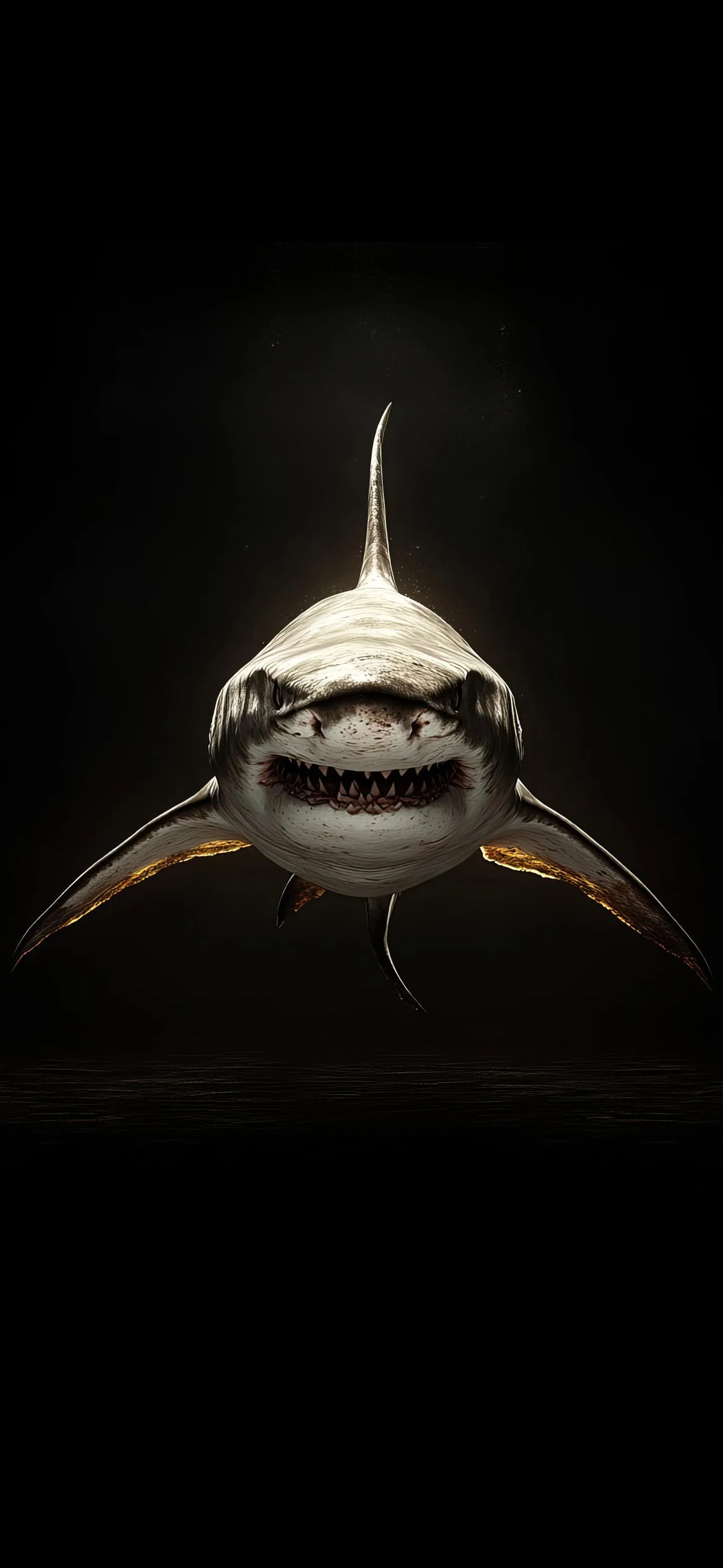 Majestic Great White Shark in Deep Ocean Waters Wallpaper