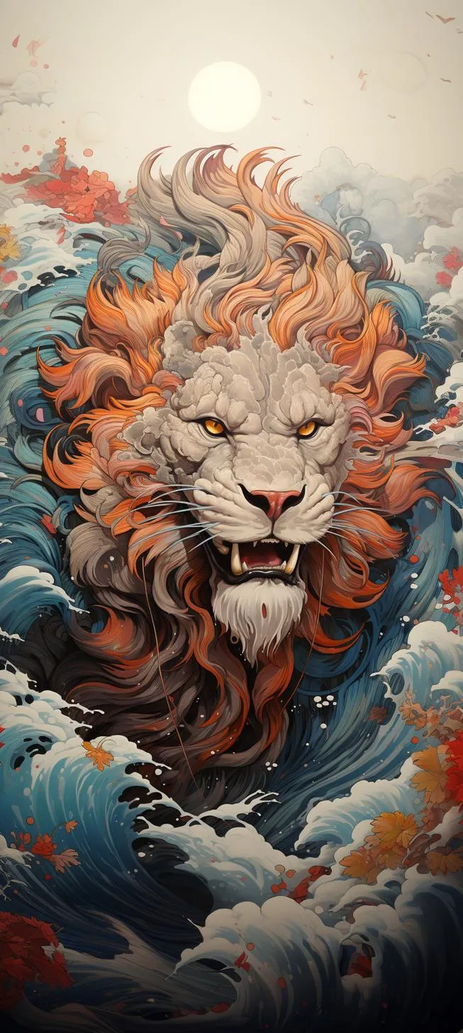 Majestic Lion Portrait for Bold Royal Mobile Wallpaper