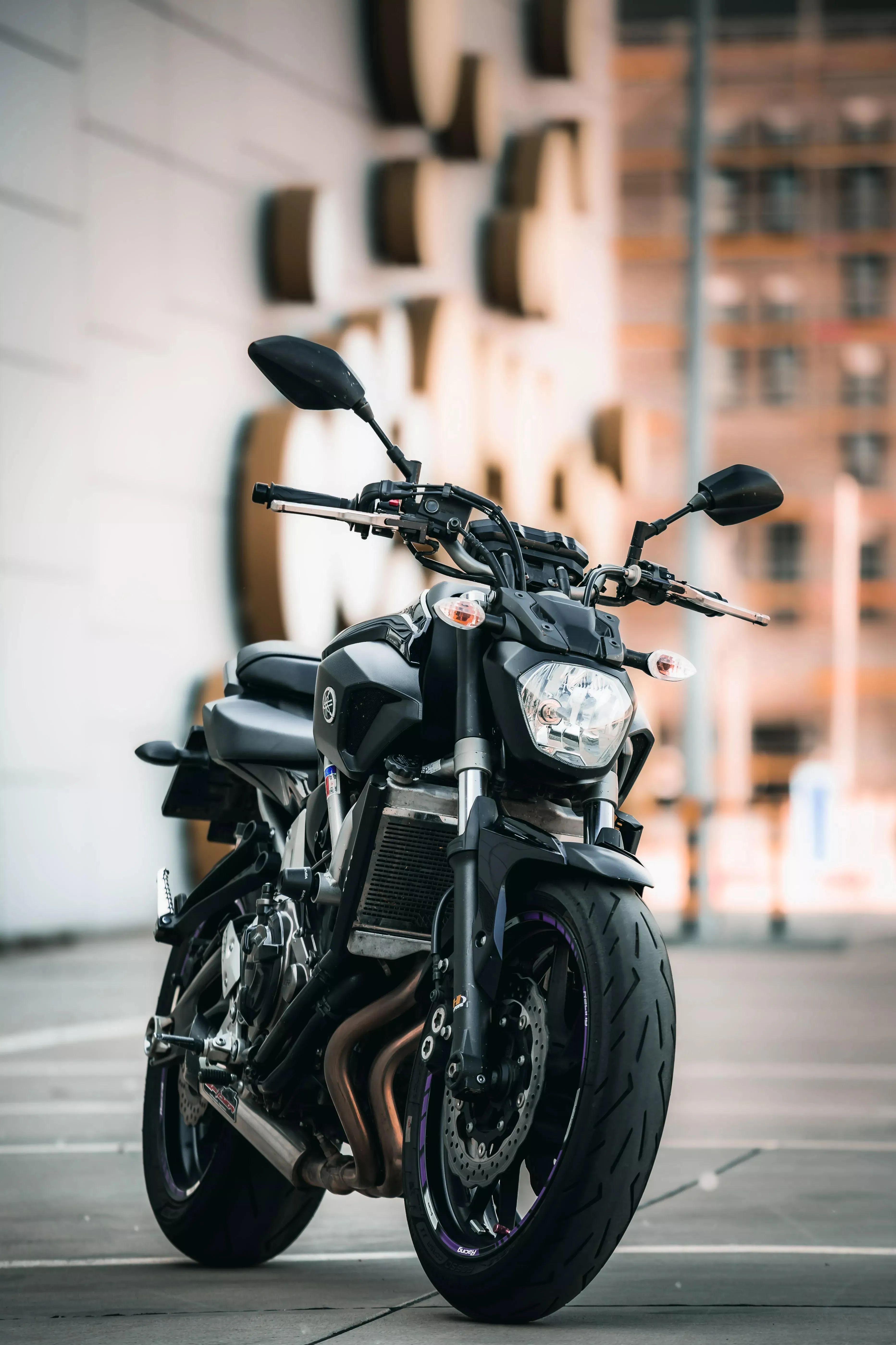 Majestic Motorcycle Captured in an Urban City Landscape