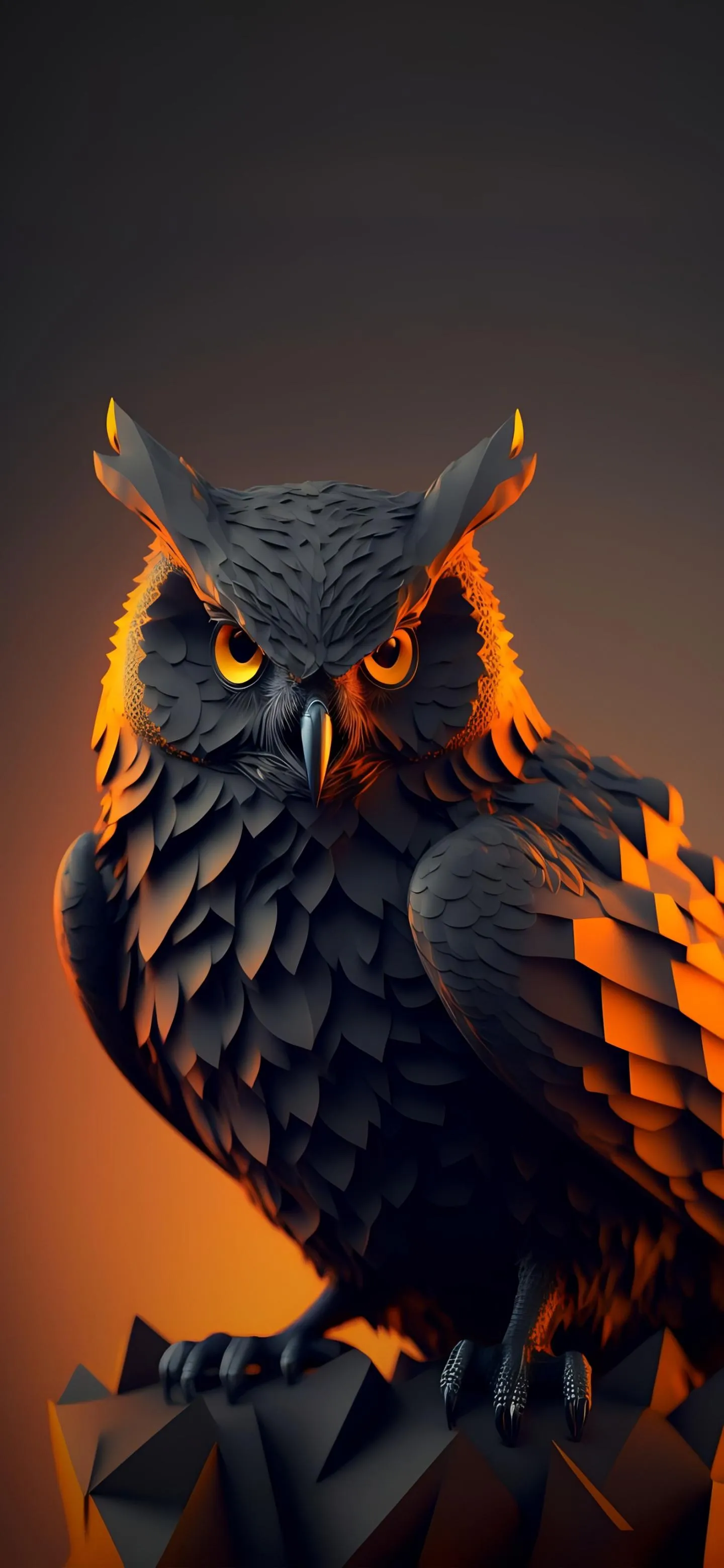 Majestic Owl Portrait with Dark Forest Background Wallpaper