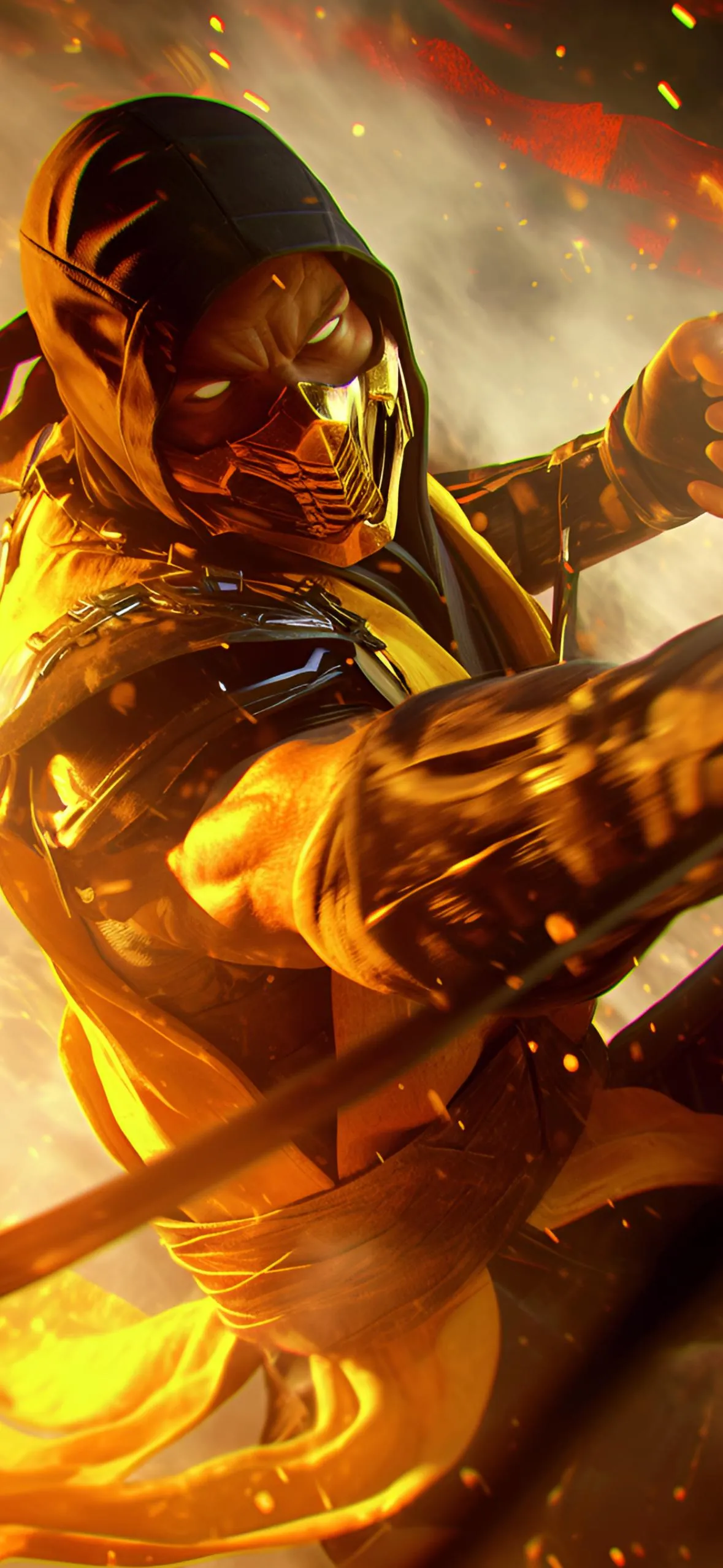 Male Warrior in Golden Armor During Battle Scene Wallpaper