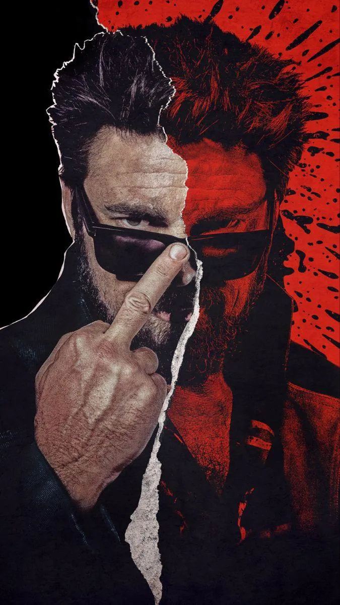 Man in Suit with Red Light Dramatic Portrait Art Wallpaper