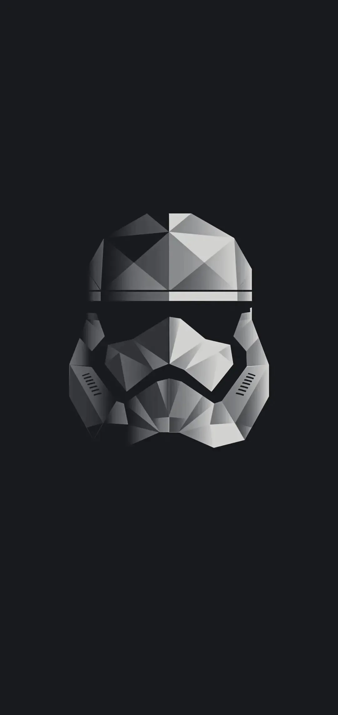 Metallic Geometric Face Mask Floating on Dark Smooth Surface