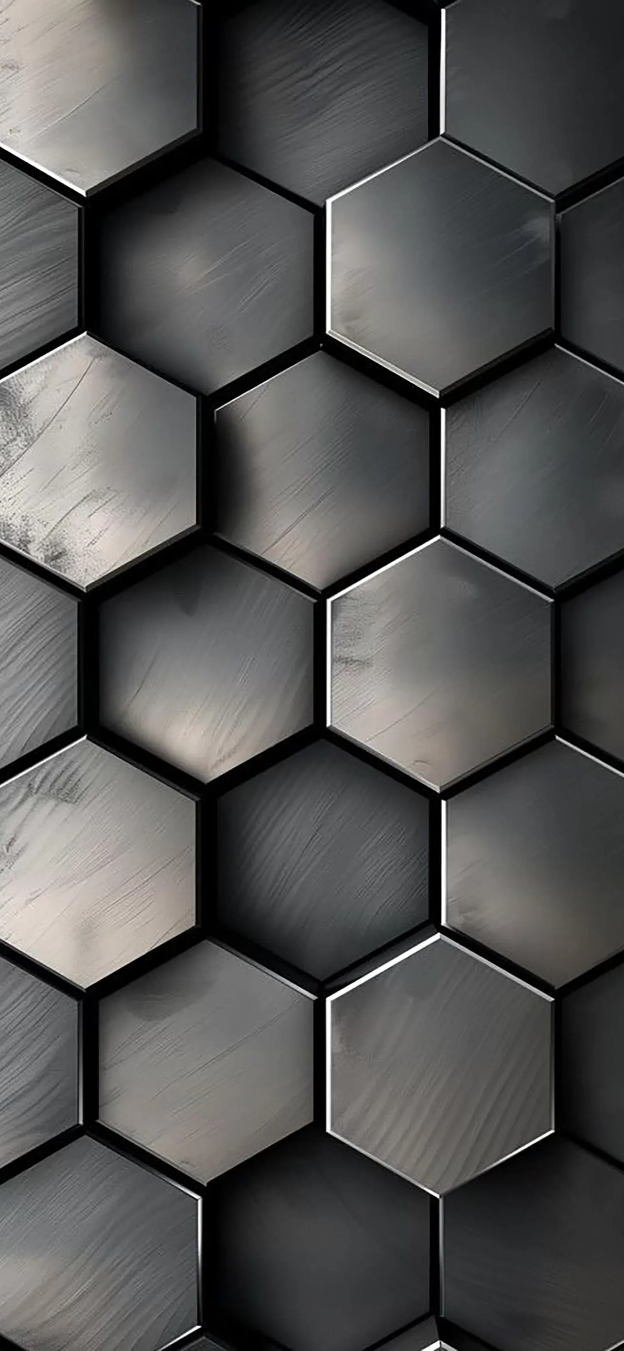 Metallic Hexagon Texture in High Tech Grid Pattern