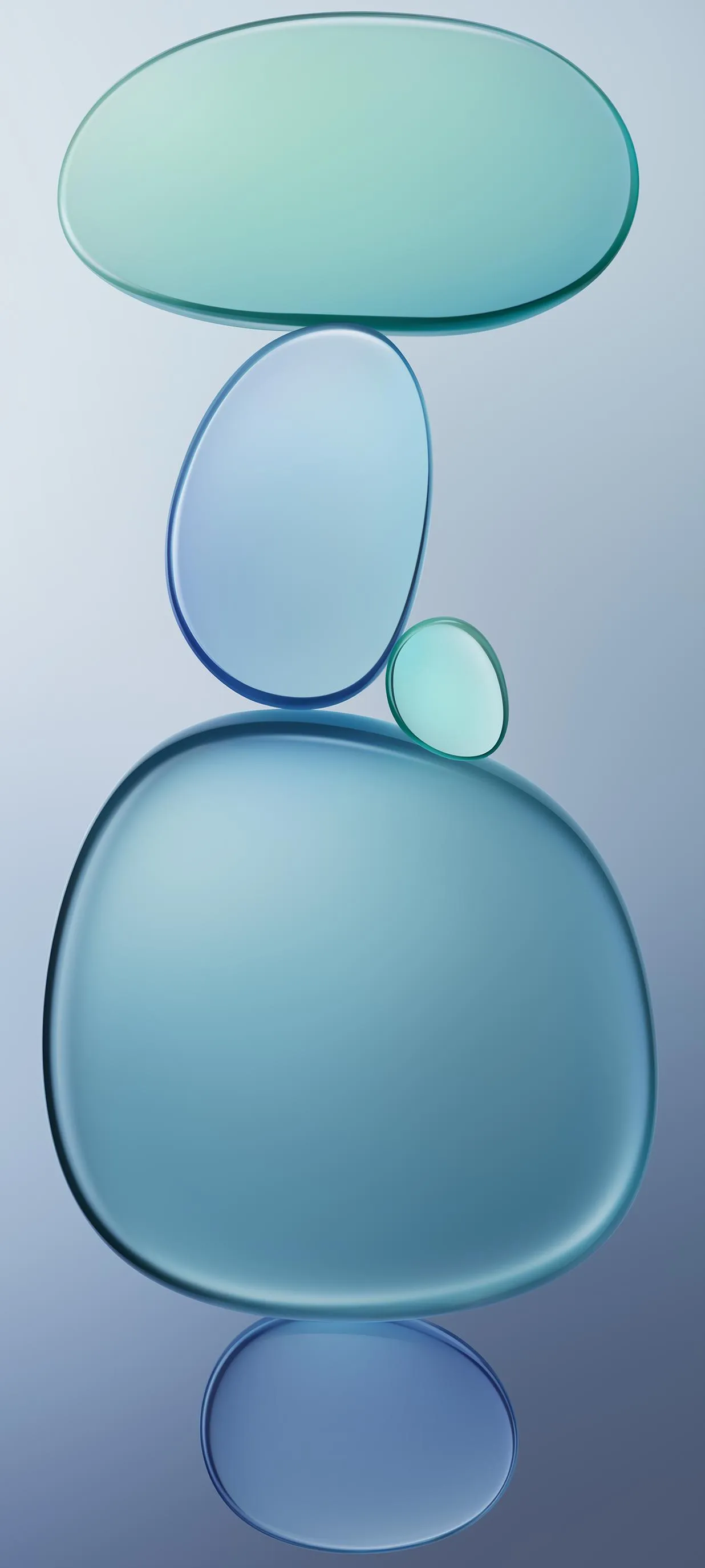 Minimal 3D Blue Bubble Abstract Modern Fluid Design