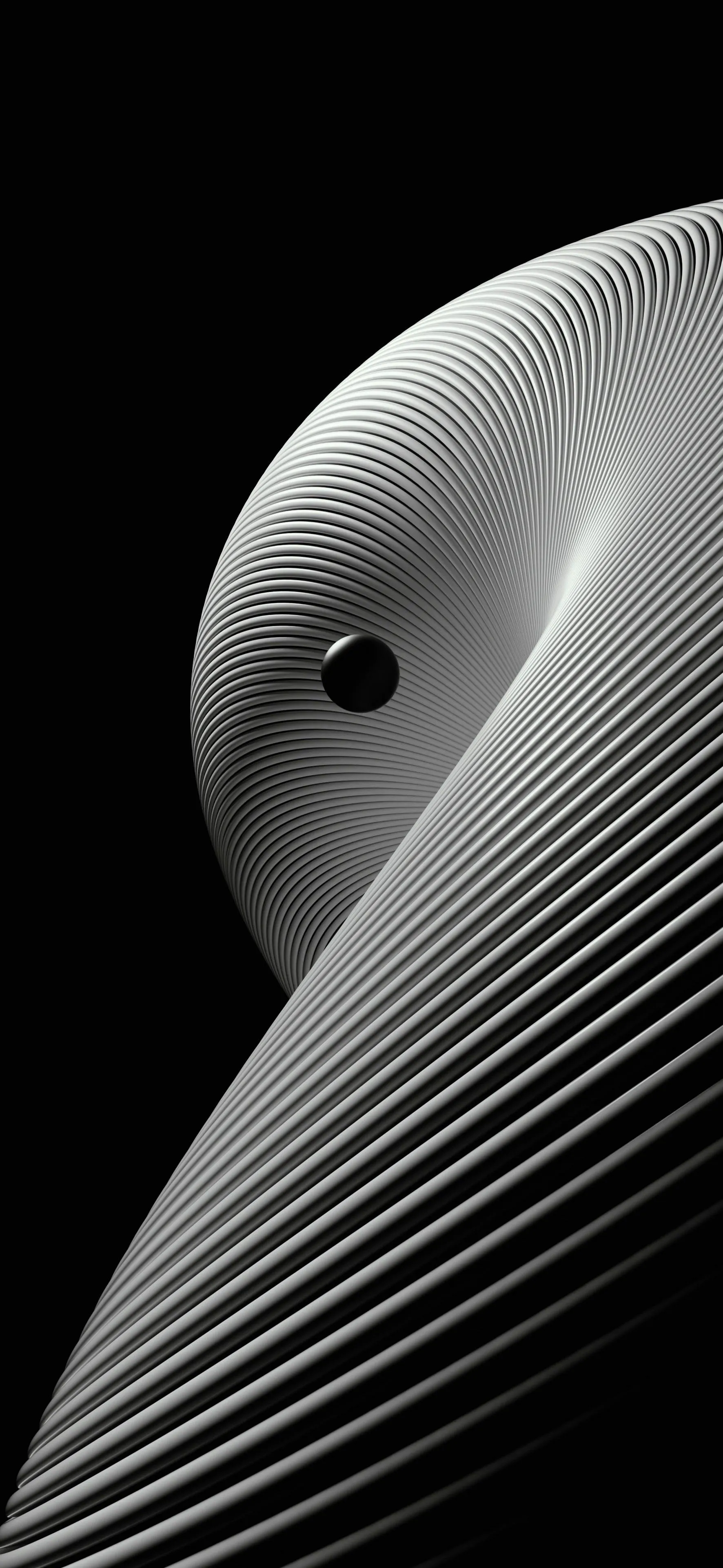 Minimal Abstract Curved Lines in Black and White Wallpaper