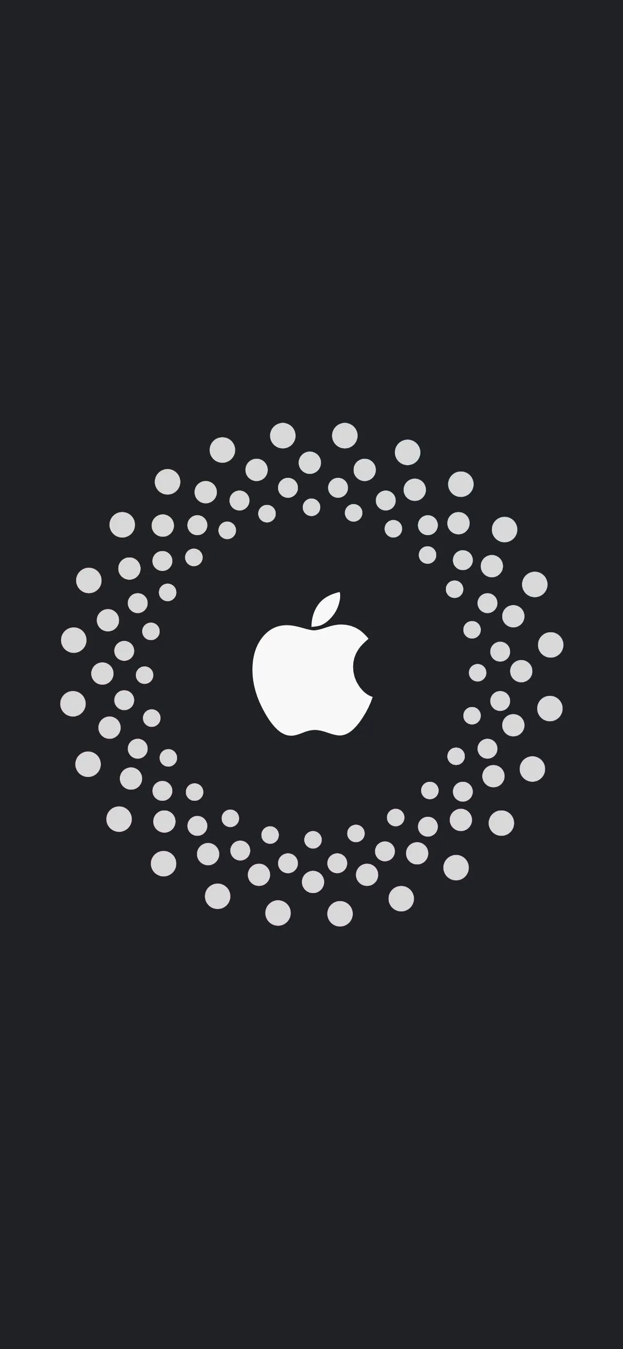 Minimal Apple Logo Dotted Circle Mobile Background