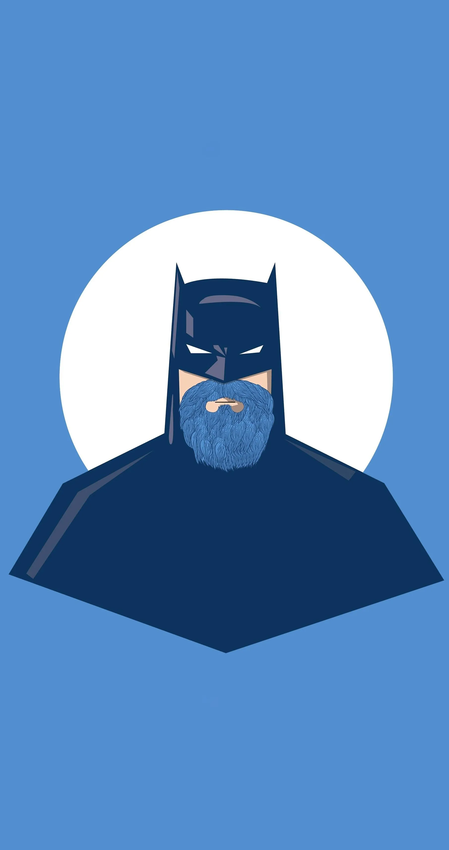 Minimal Batman Silhouette Blue Design Background Wallpaper