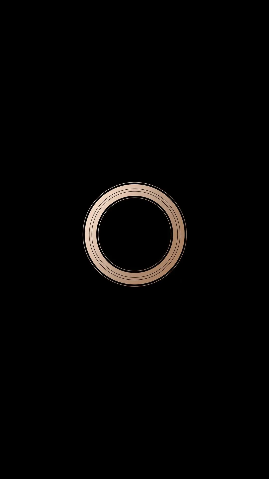 Minimal Black Background with Golden Circle Accent Wallpaper