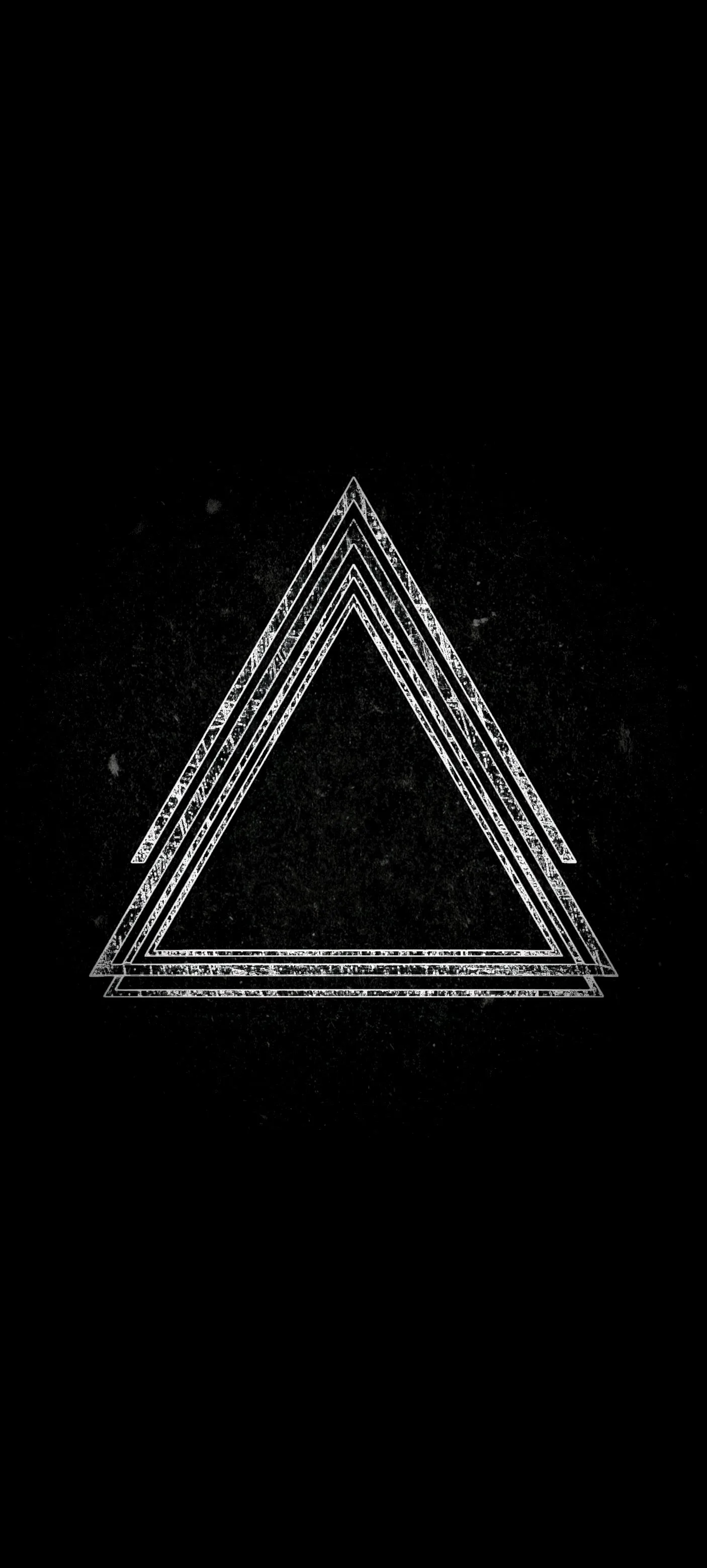 Minimal Black Triangle with Water Droplets in Dark Aesthetic