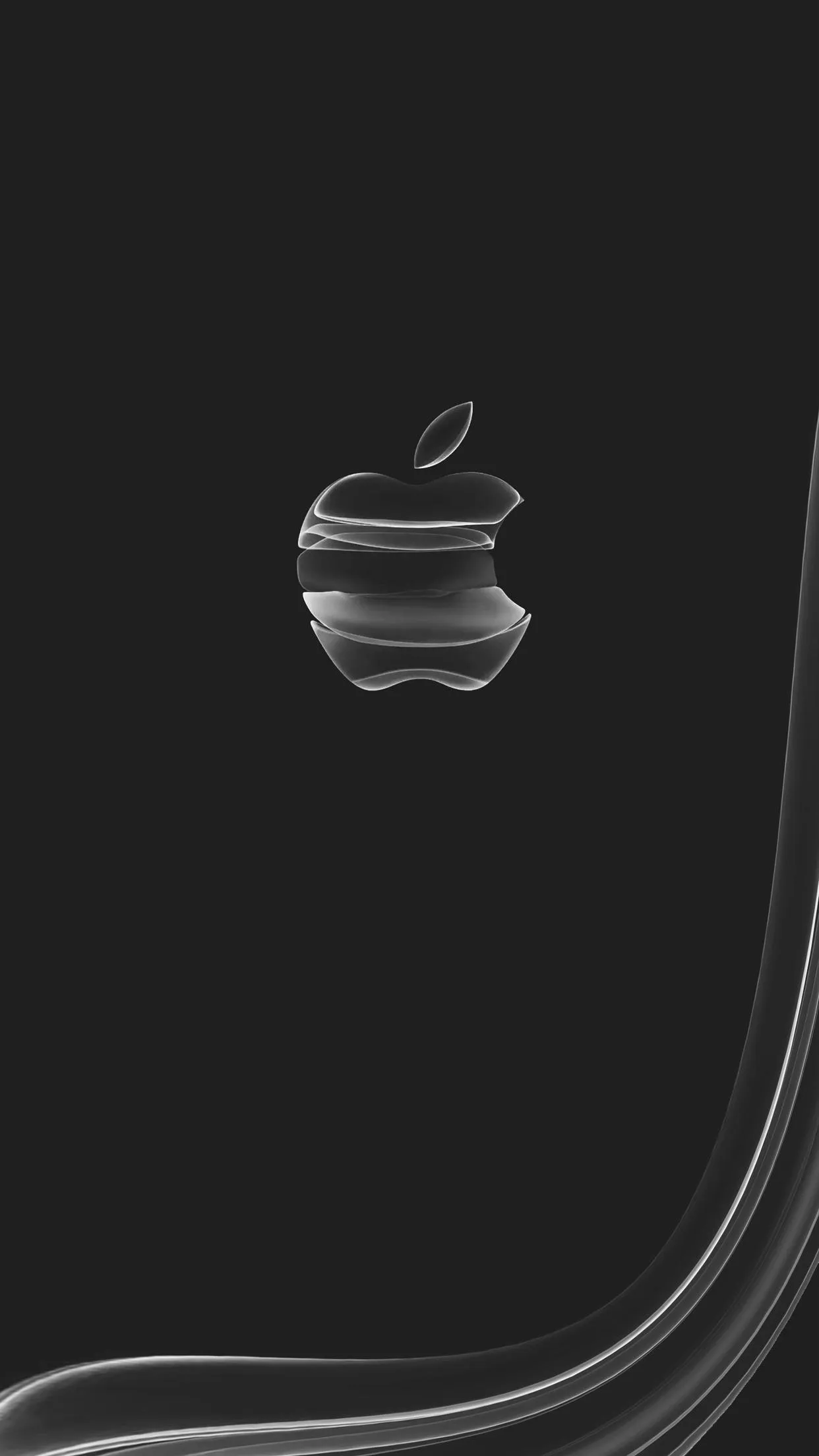 Minimal Black Wallpaper with Gray Apple Icon for Mobile
