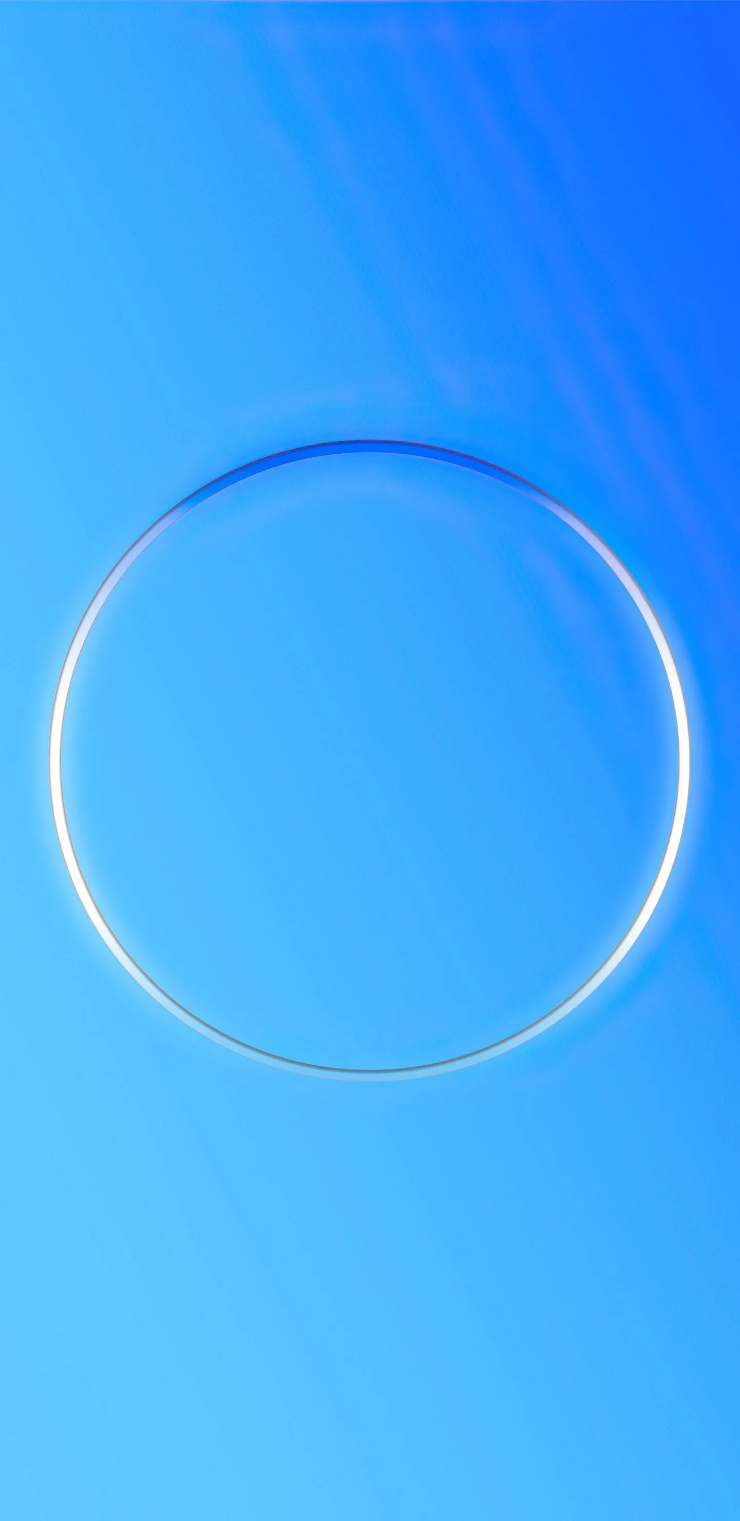 Minimal Blue Circle Glow on Light Sky Background Wallpaper