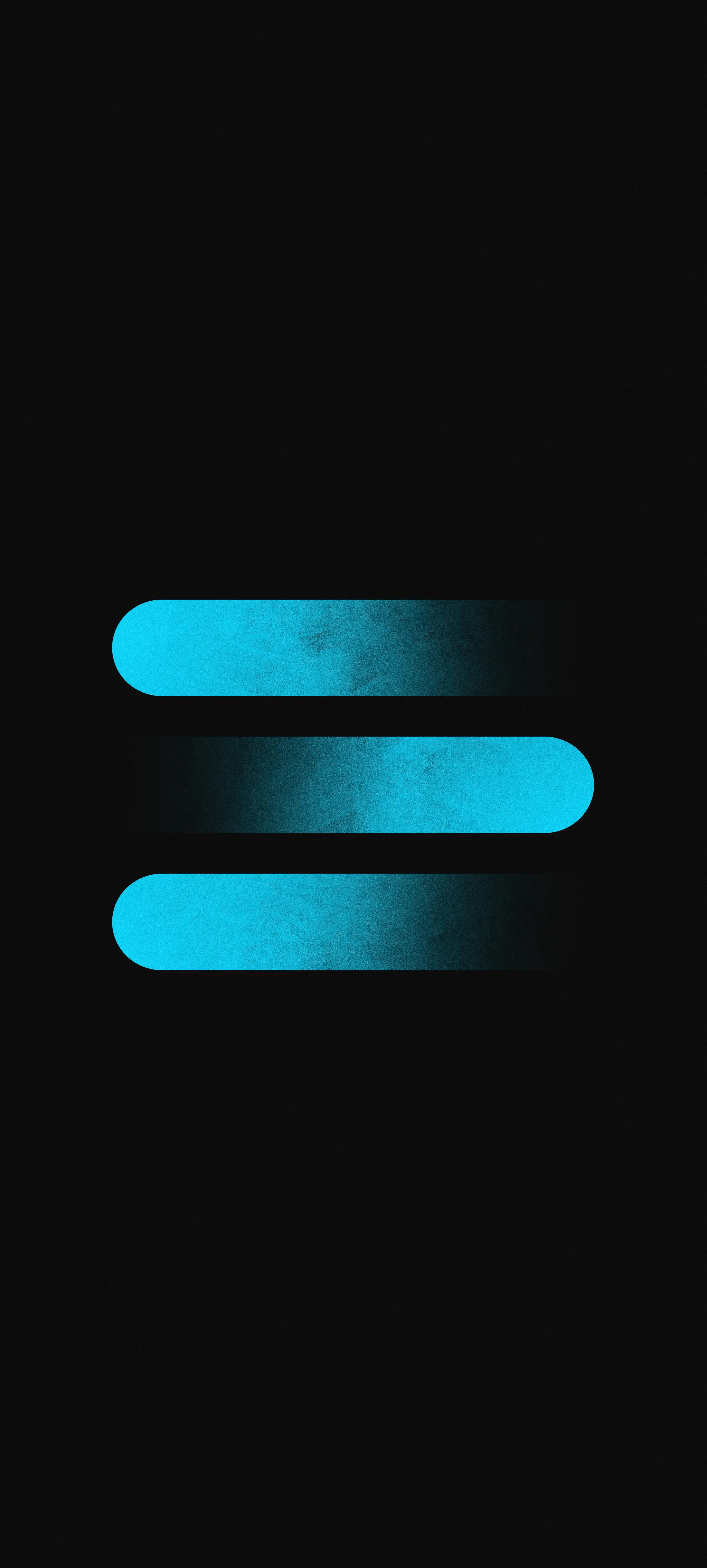 Minimal Blue Neon Shapes on Black Background Wallpaper