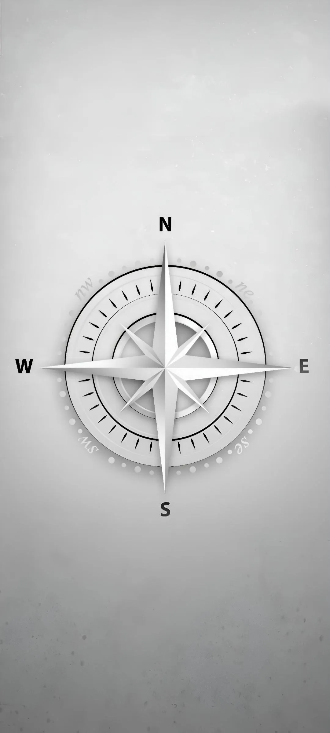 Minimal Compass Design on Silver Surface Wallpaper