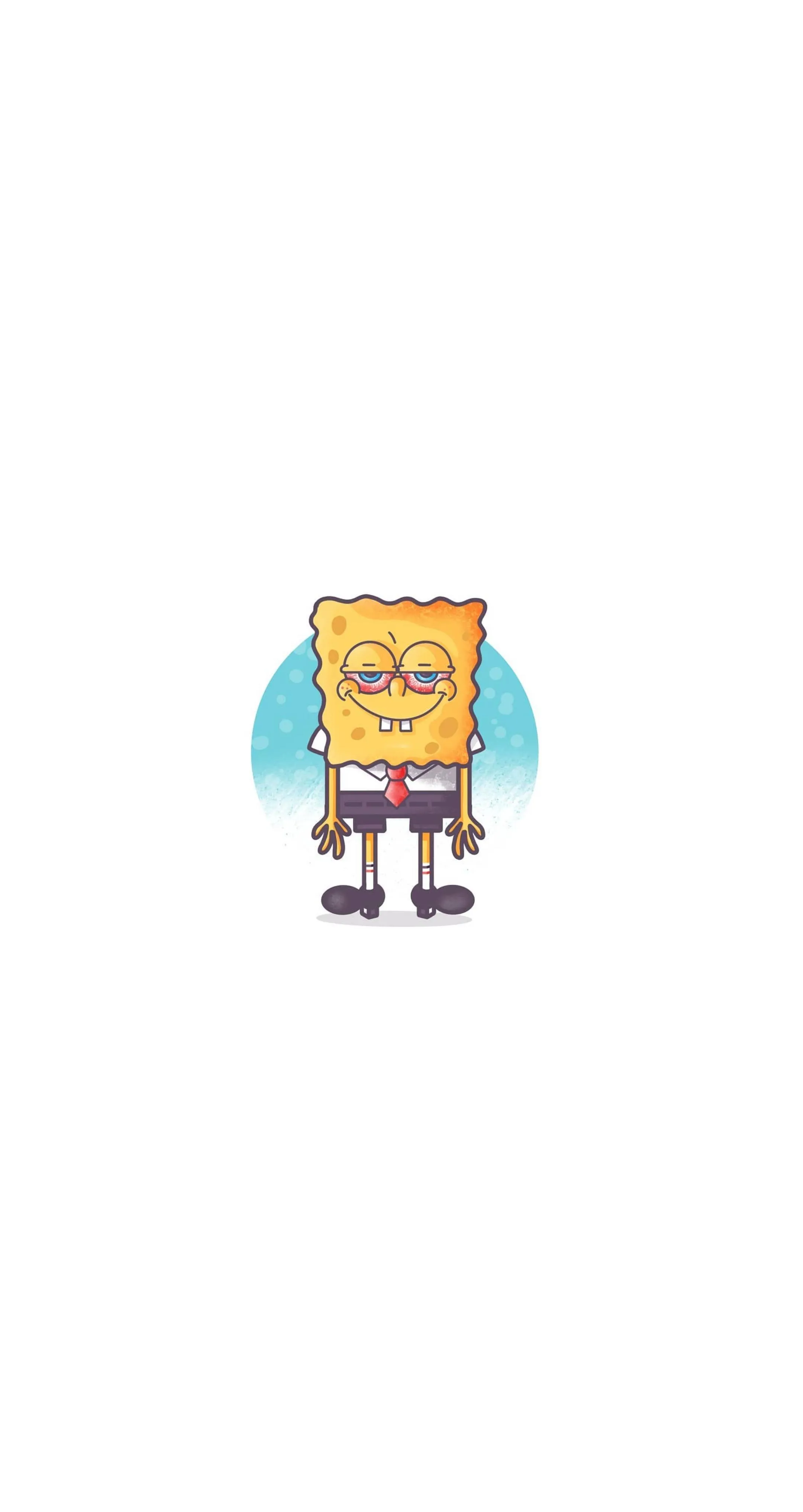 Minimal Cute Sponge Bob Art Simple Mobile Background