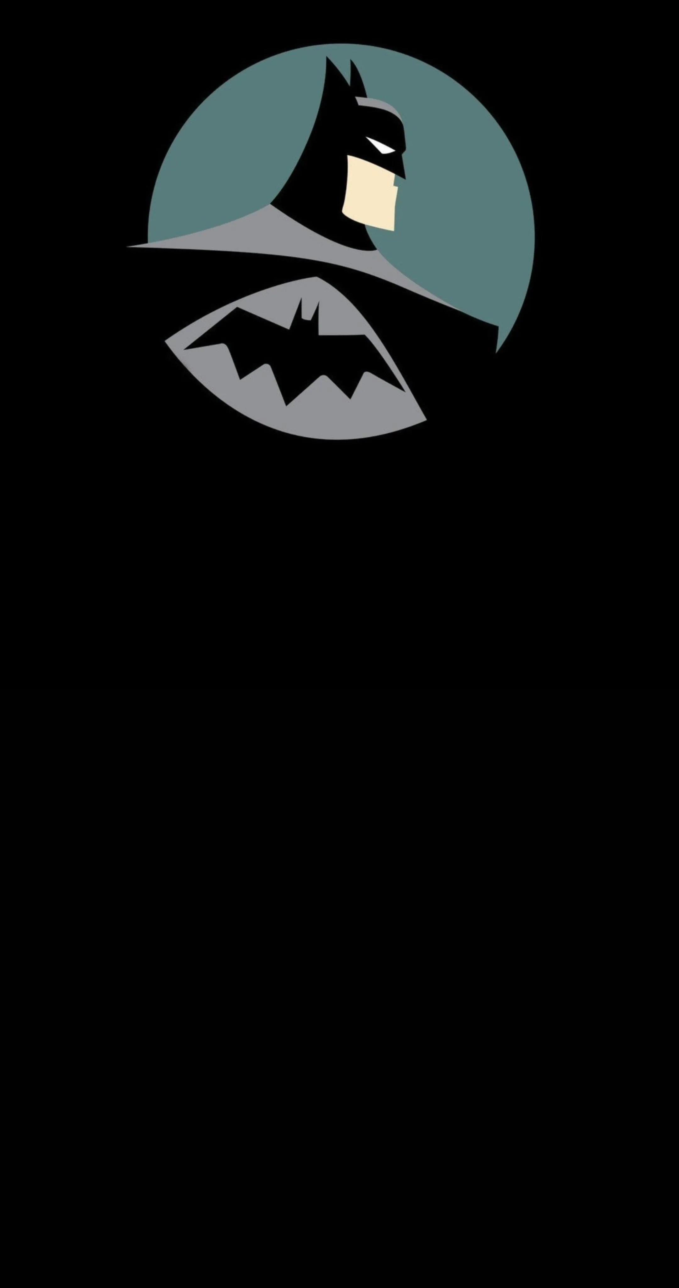 Minimal Dark Art with Batman Face in Circle Wallpaper