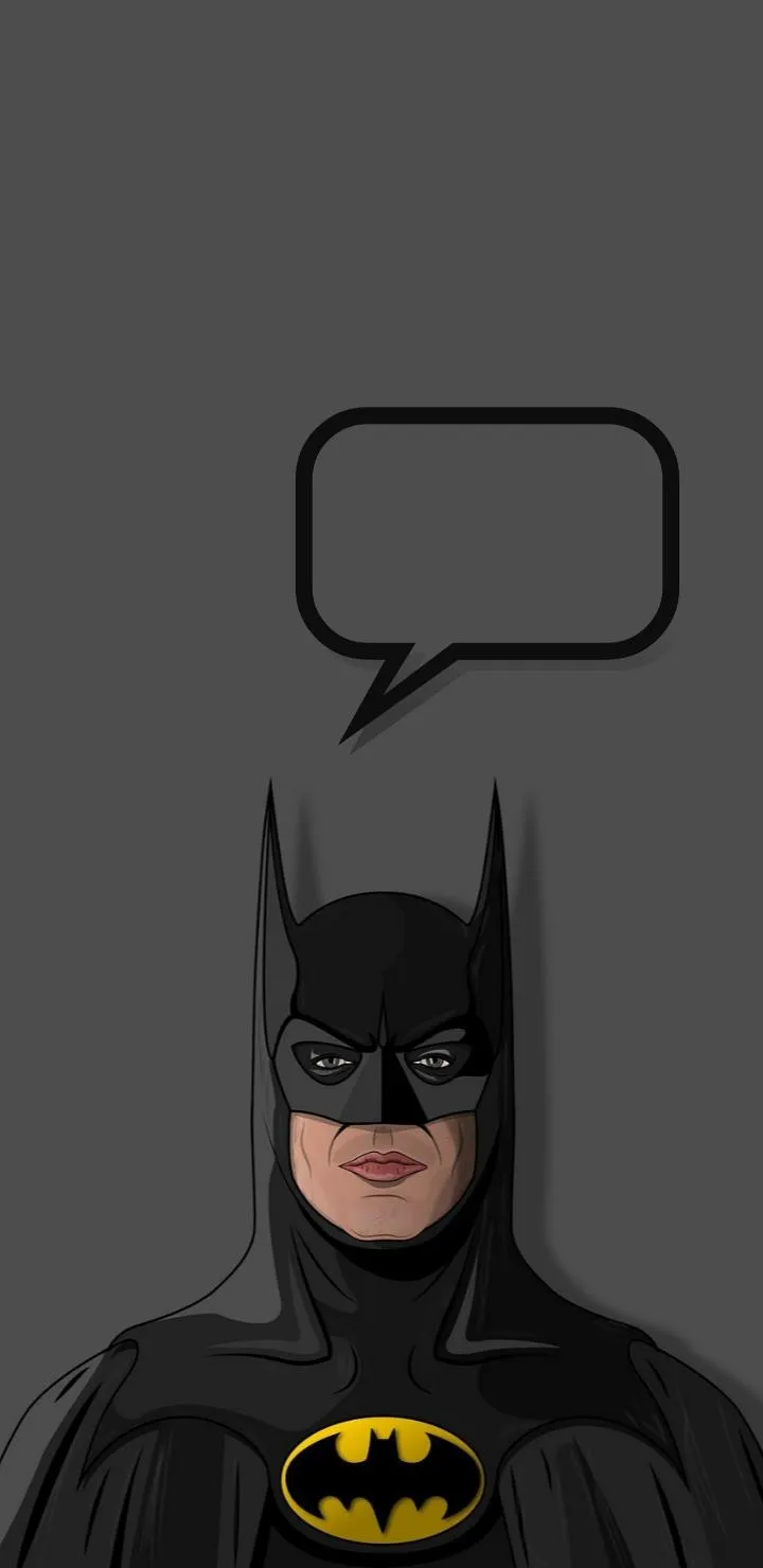 Minimal Dark Bat Hero with Speech Bubble HD Wallpaper
