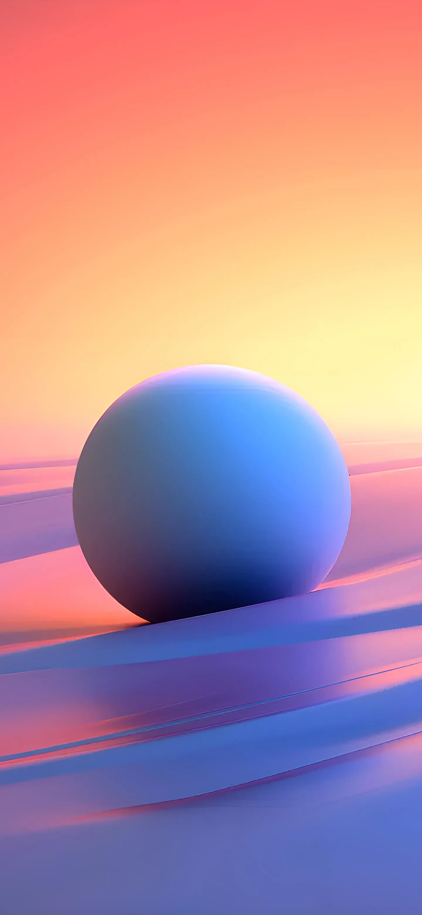 Minimal Gradient Sphere in Soft Sunset Colors Wallpaper