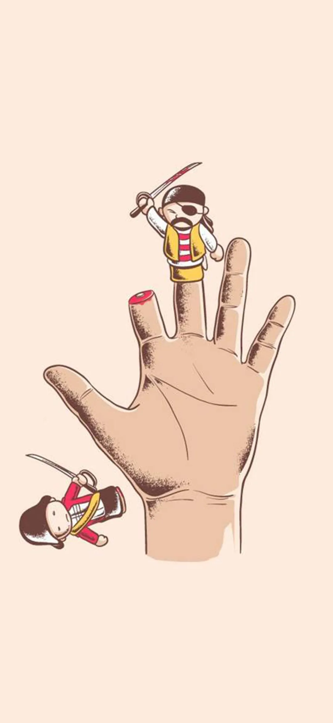 Minimal Hand Art Illustration Wallpaper for Phones