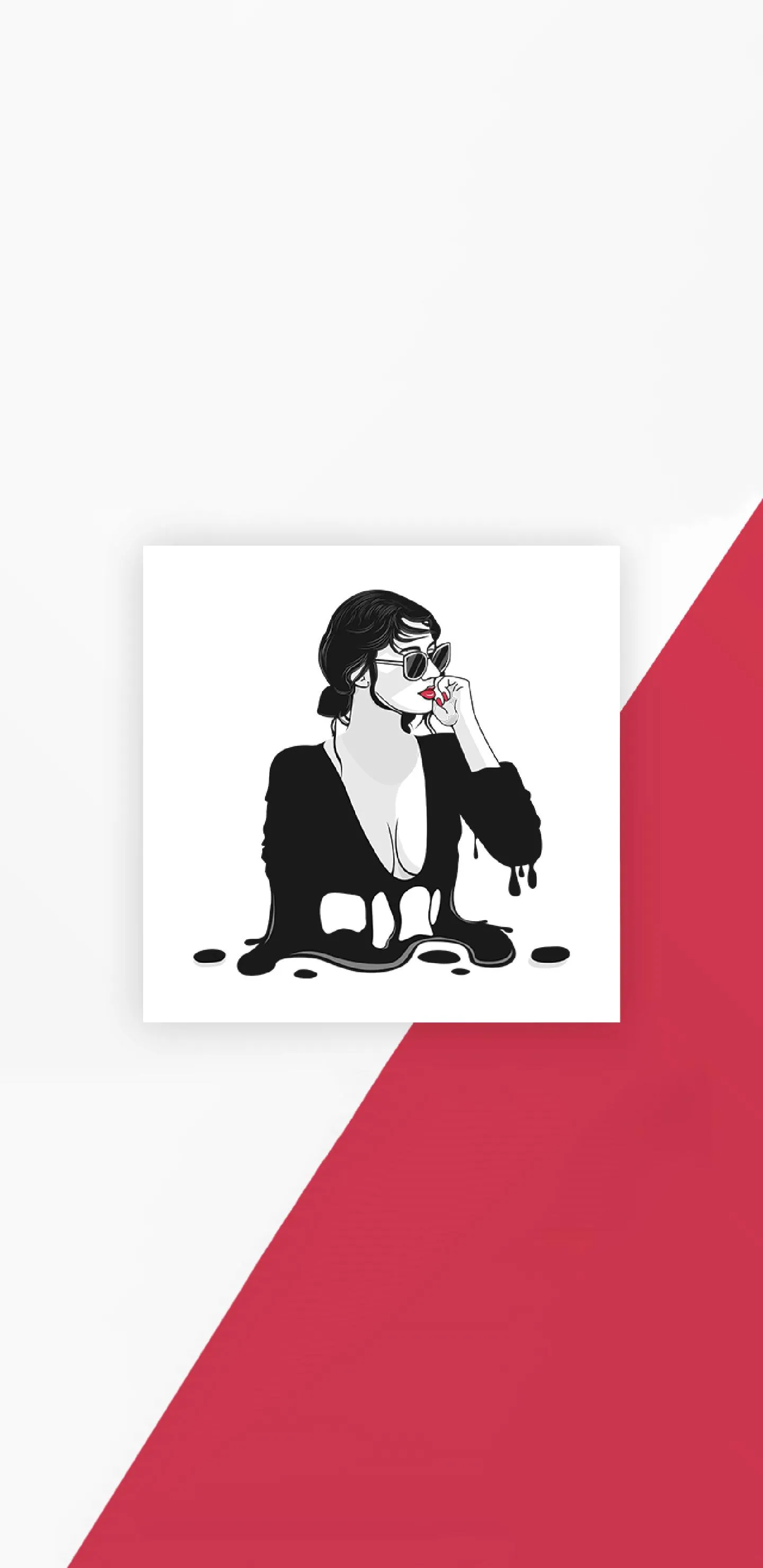 Minimal Illustration Bold Red and White Art Design