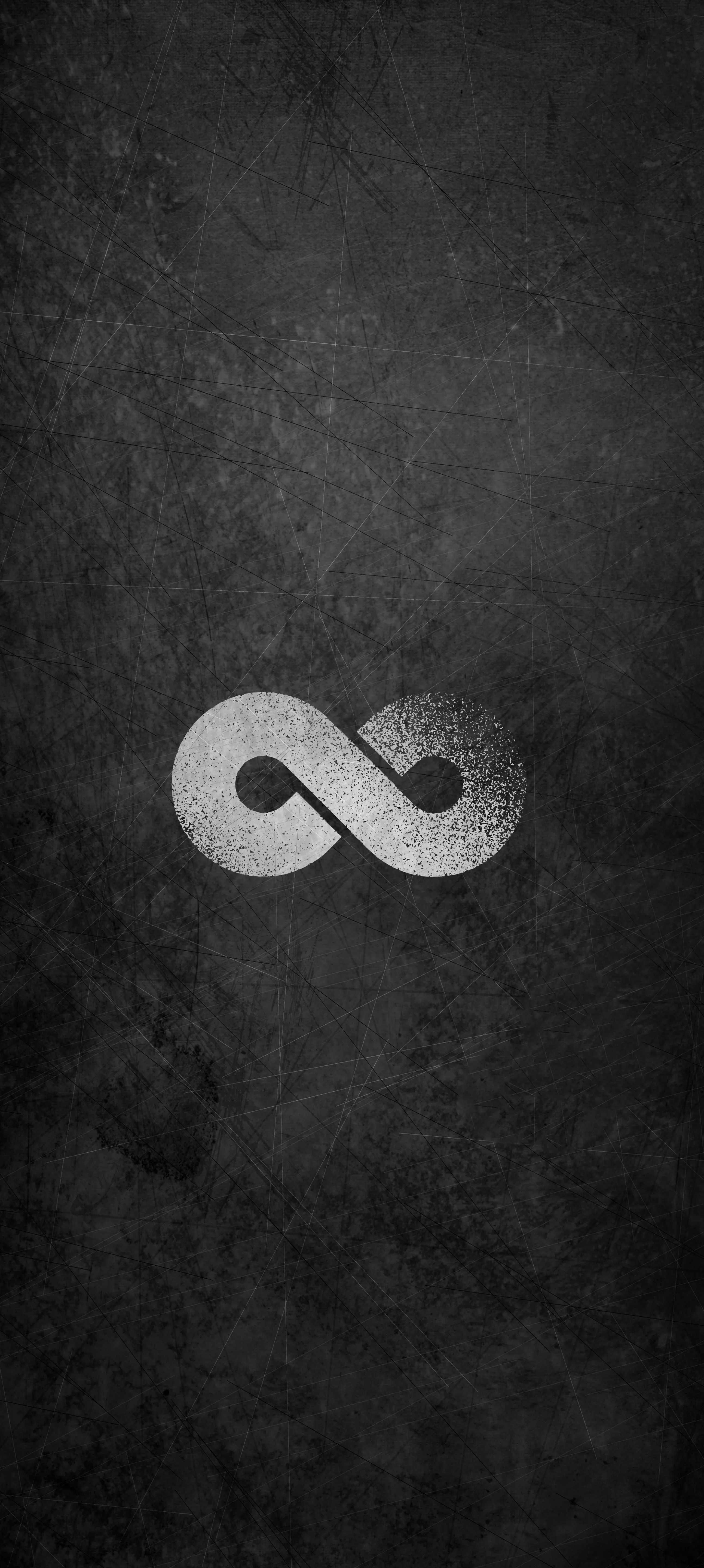 Minimal Infinity Symbol on a Dark Textured Background