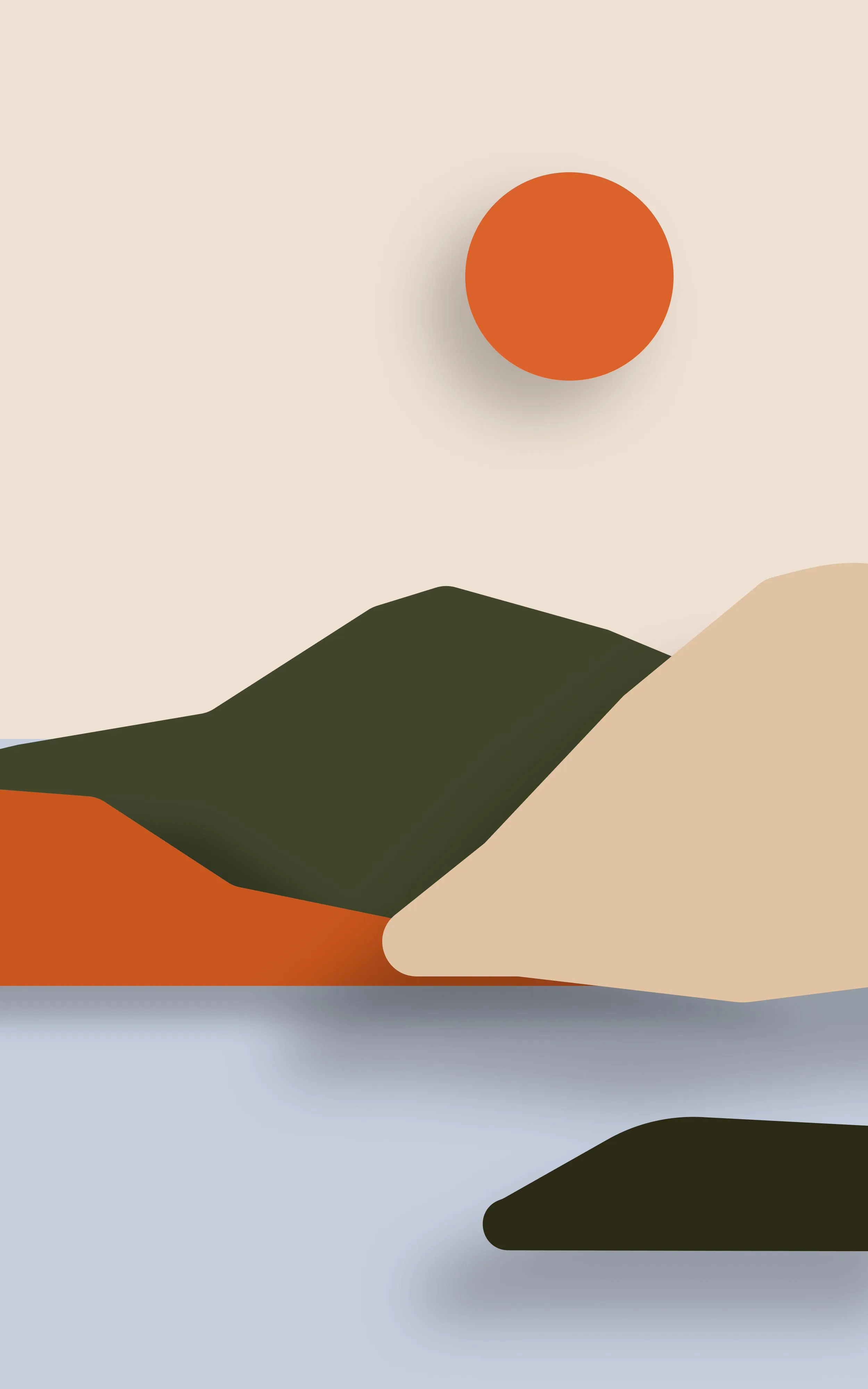 Minimal Mountain Landscape in Soft Earth Tones Wallpaper