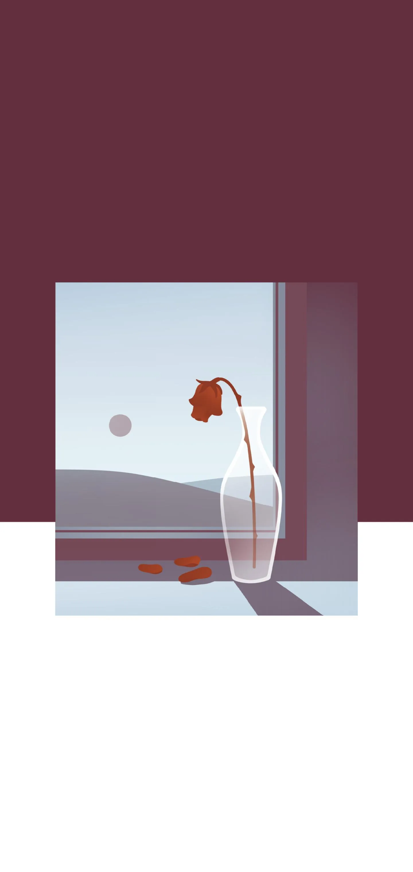 Minimal Office Scene Illustration Wallpaper for Phone