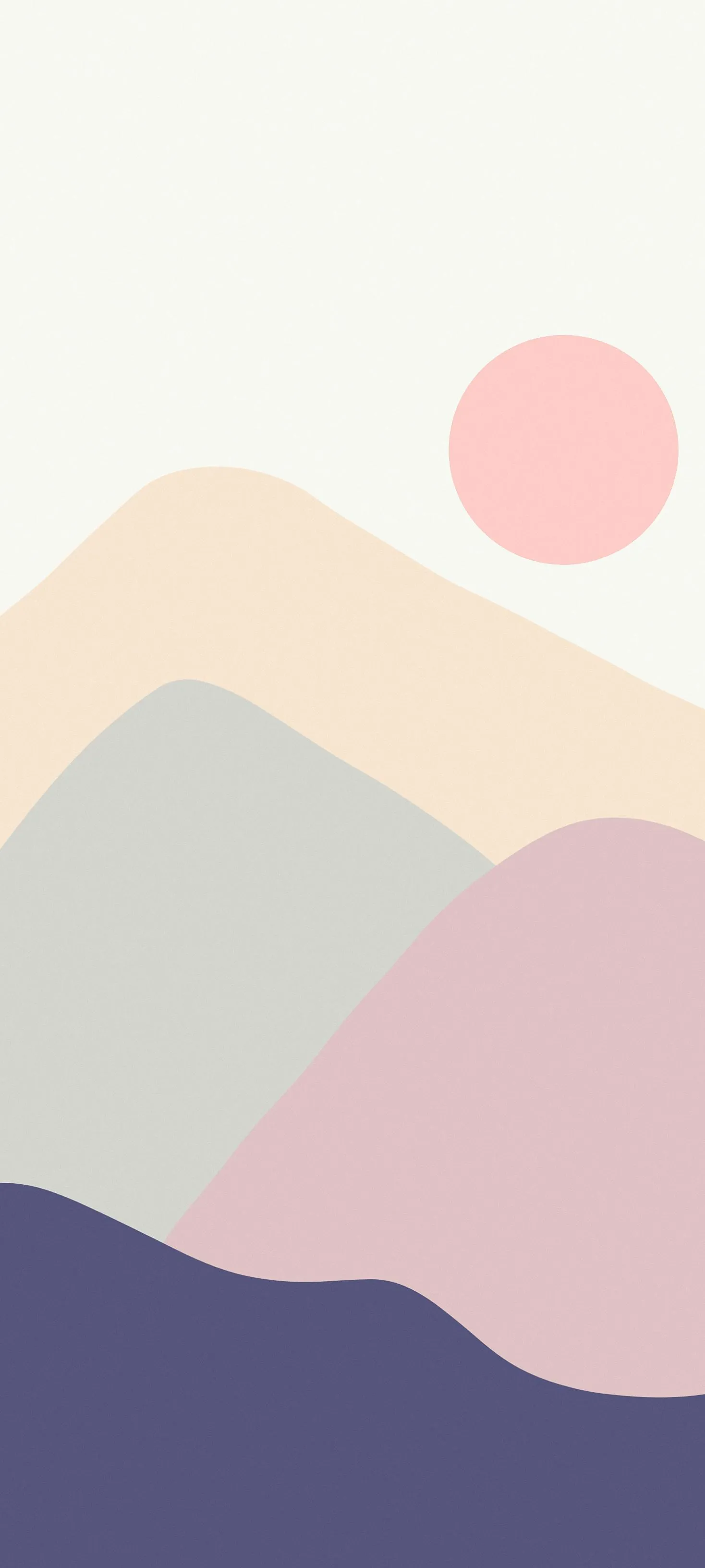 Minimal Pastel Mountain Landscape Mobile Wallpaper Design