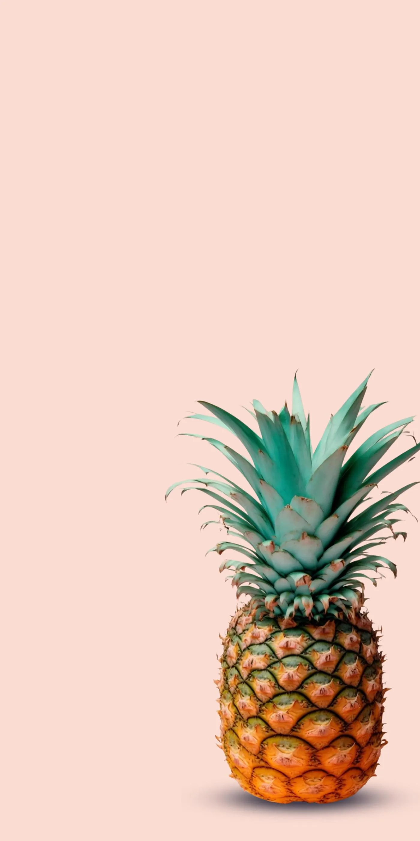 Minimal Pineapple on Soft Pink Background Wallpaper