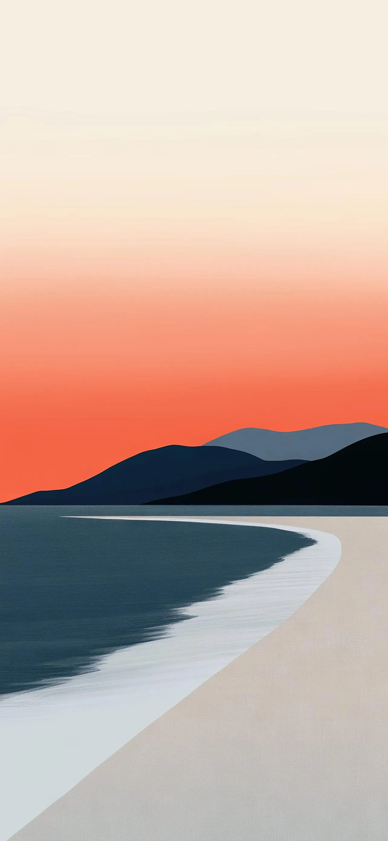 Minimal Seaside Horizon Calm Mobile Background Wallpaper