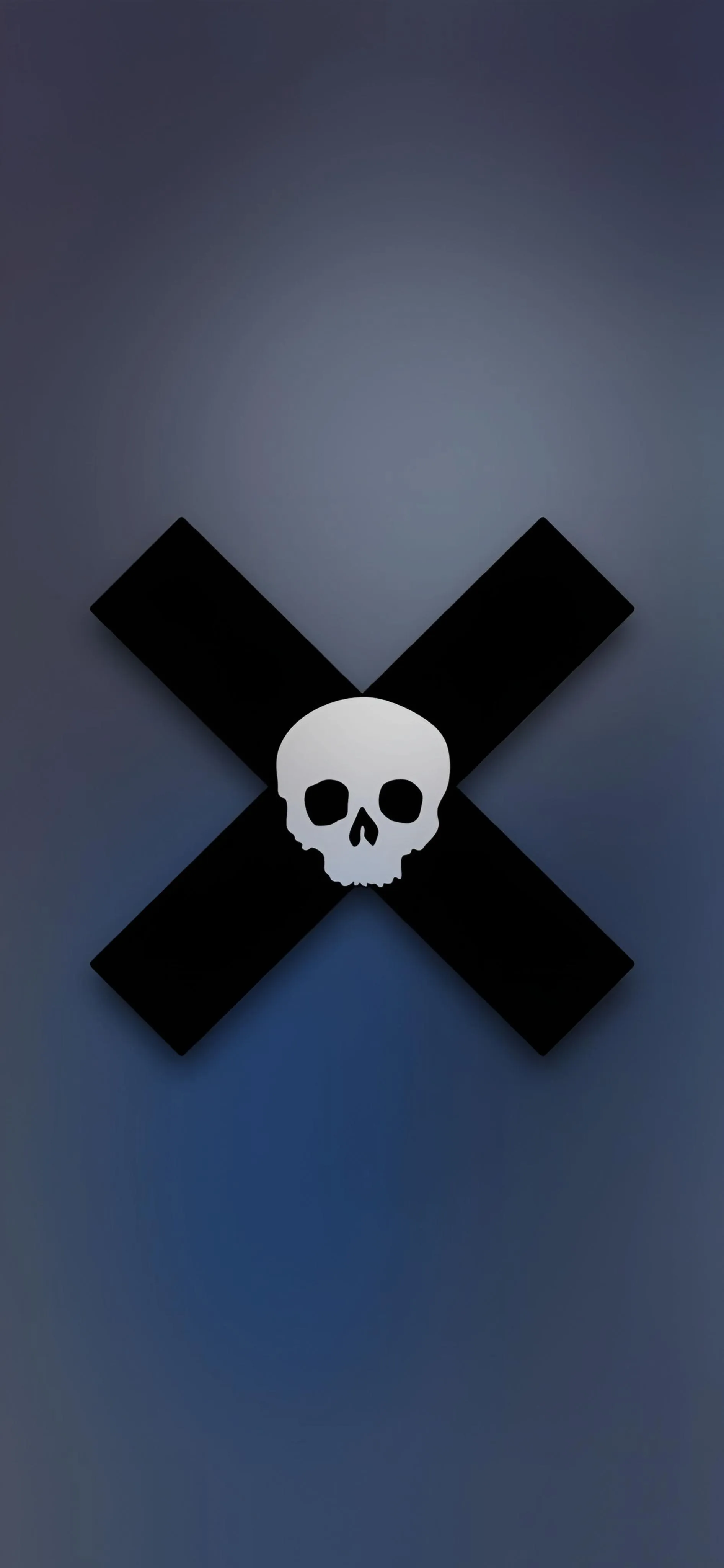 Minimal Skull and Crossbones Symbol on Dark Surface