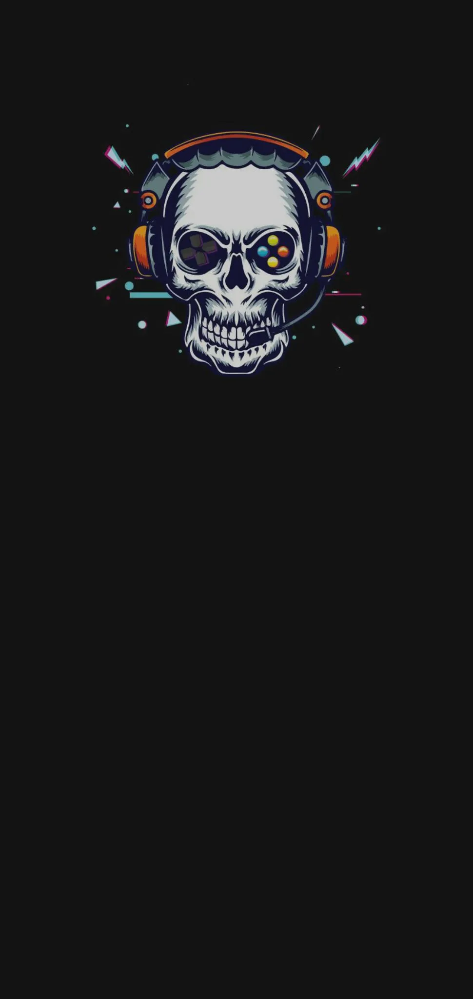 Minimal Skull Illustration on Black Phone Wallpaper