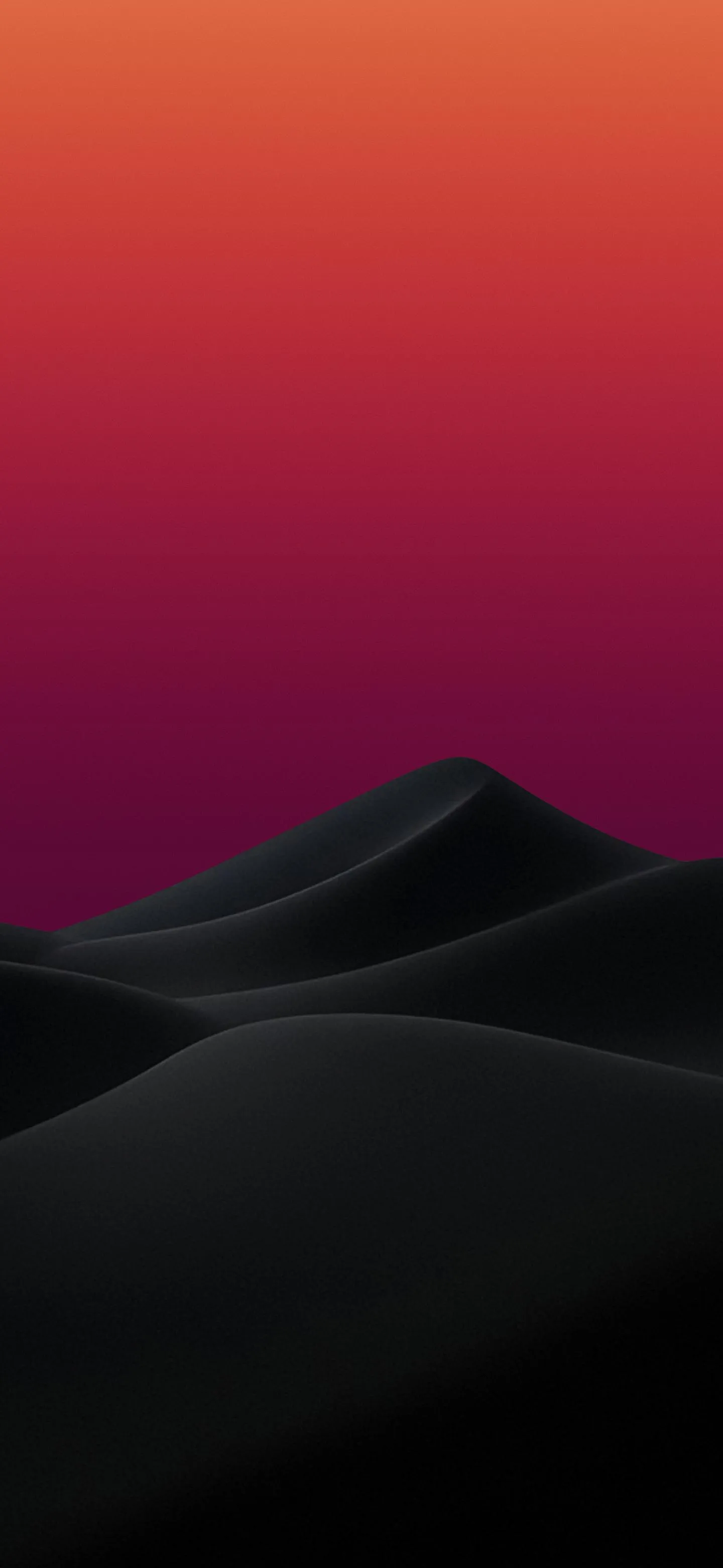 Minimal Sunset Gradient Over Smooth Black Hills Wallpaper