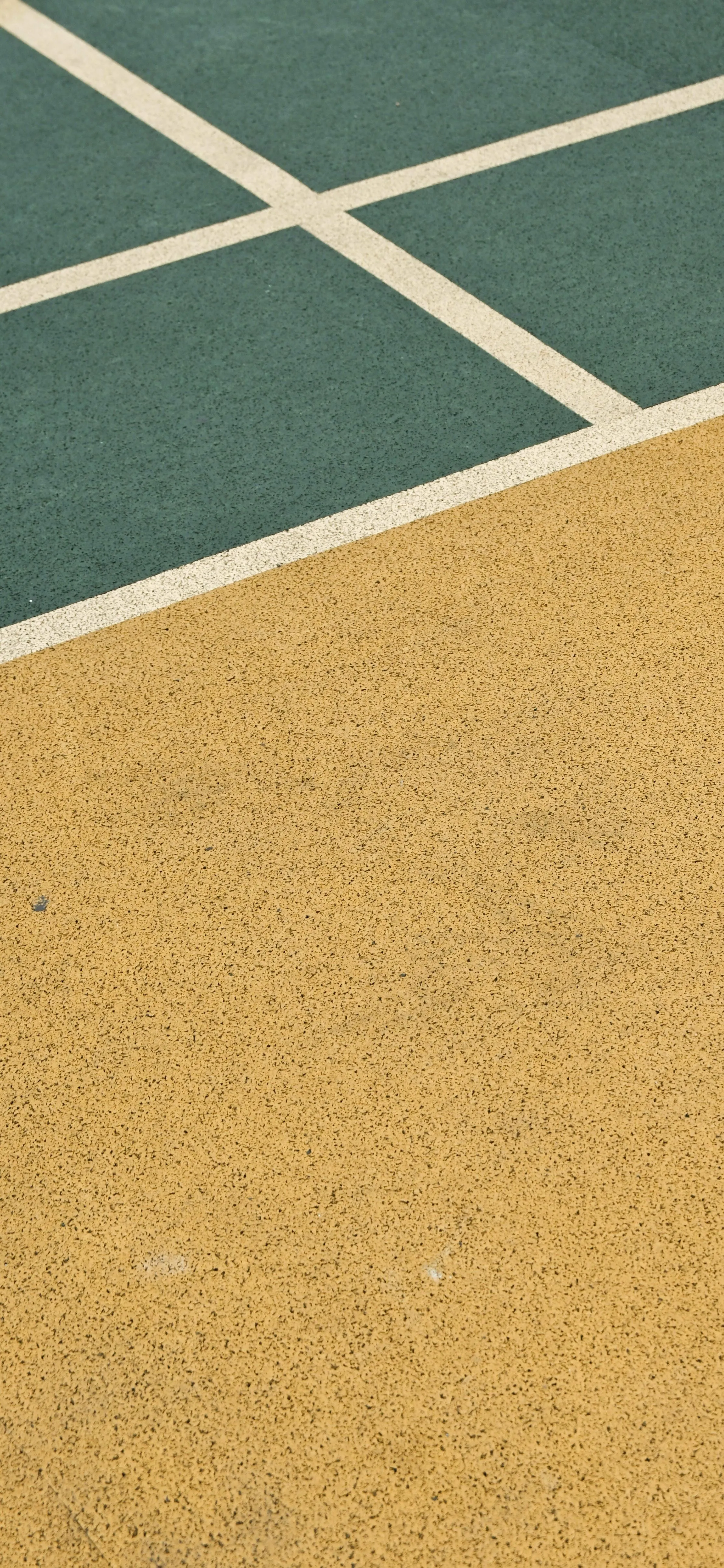 Minimal Tennis Court with Green and Yellow Tones Image