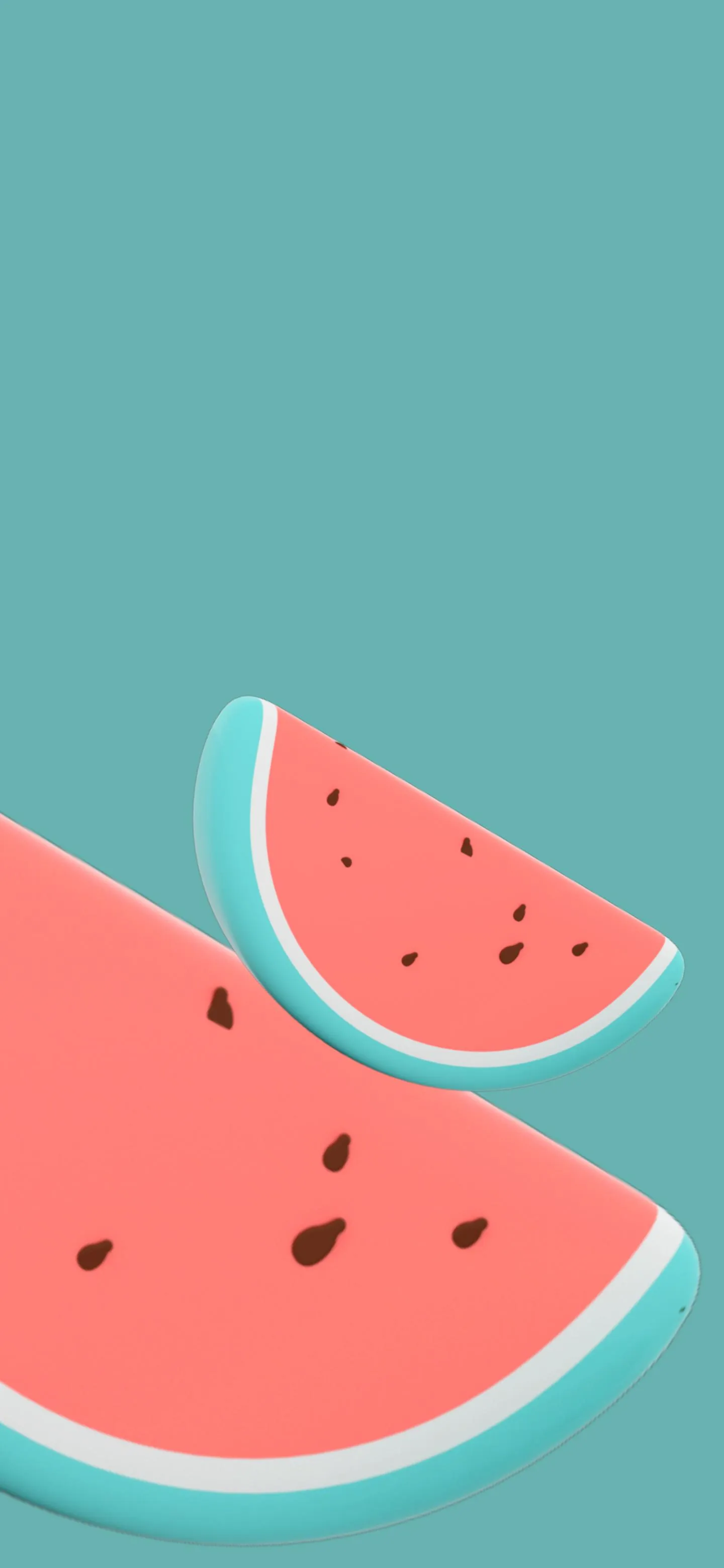 Minimal Watermelon Art on Simple Pastel Green Tone