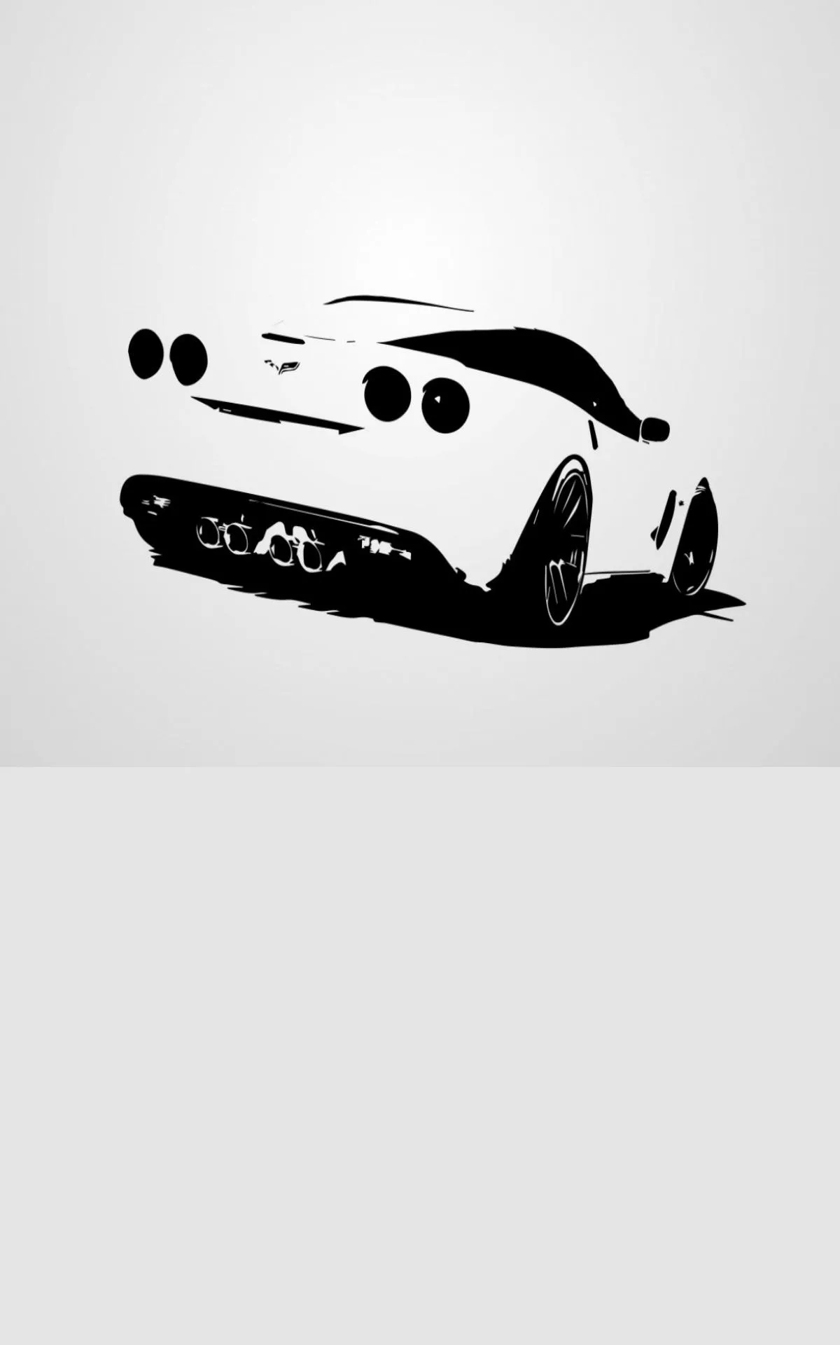 Minimal White Car Illustration for Clean Aesthetic Wallpaper